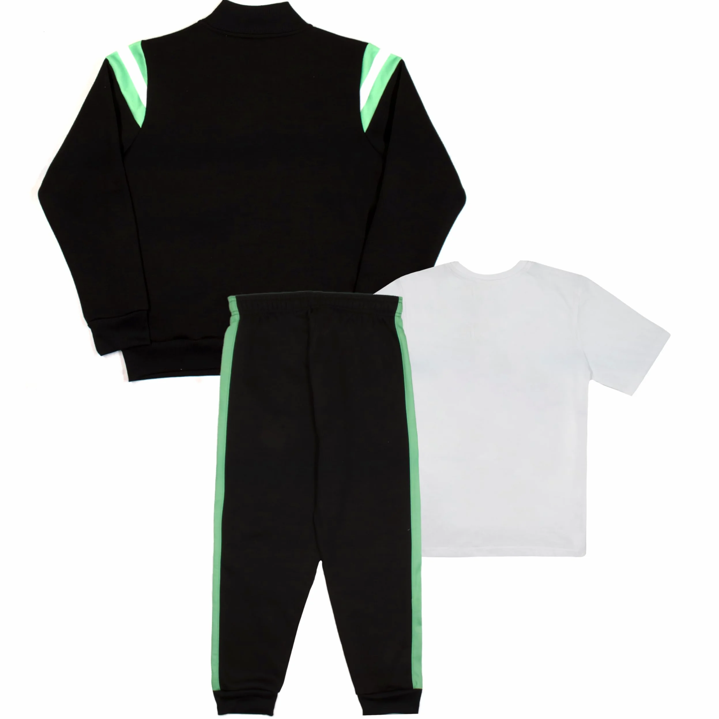 Minecraft Creeper - Conjunto de pantalones de 3 piezas para niños, conjunto de chándal con cremallera, camiseta de manga corta y pantalones deportivos activos