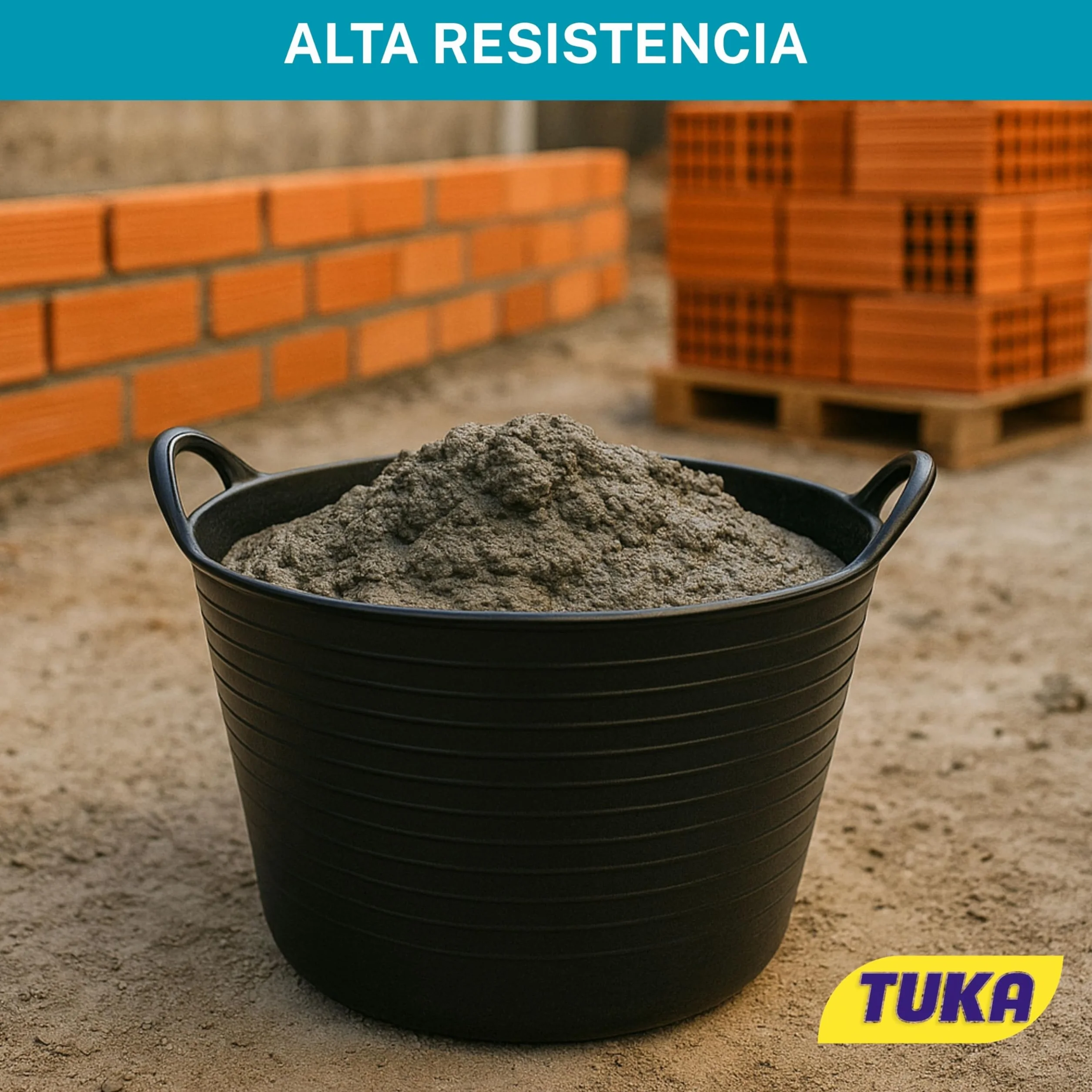 TUKA Pack de 2 Capazos de Plástico 42L Negro Profesional Resistente Multiusos