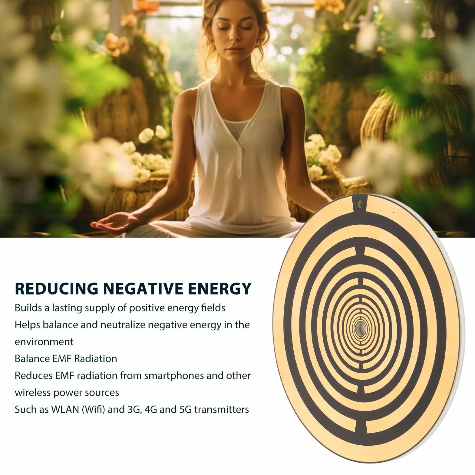 GOWENIC Disco de Energía de Polarización 3 Pulgadas para Meditación