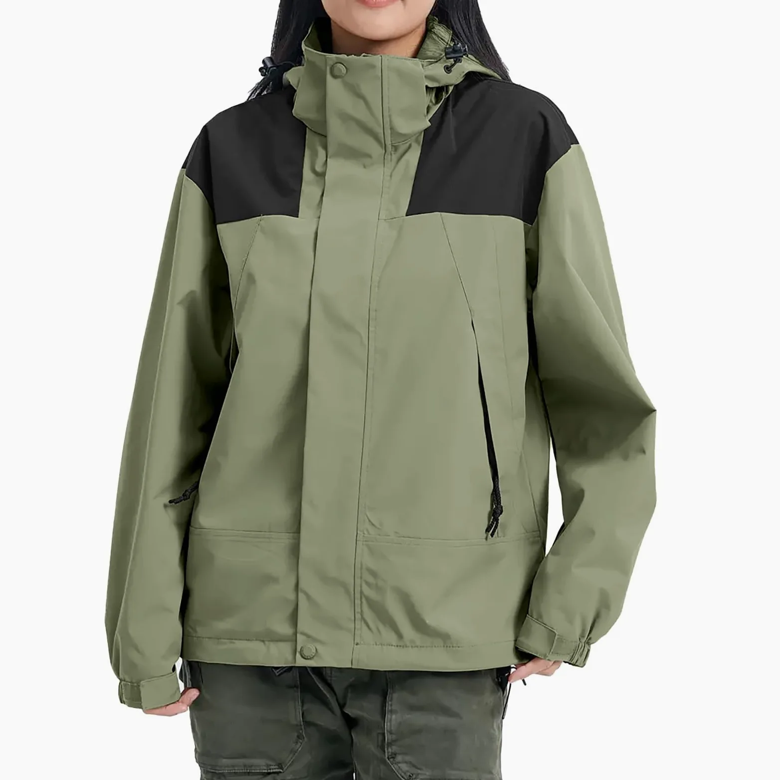 Chaqueta Para Deportes Al Mujer, Y Desmontable A De Viento, Adecuada Montañismo Esquí Vaquera Borrego Mujer Anoraks Cortavientos Capelina Impermeable Transpirable Chubasquero Abrigos