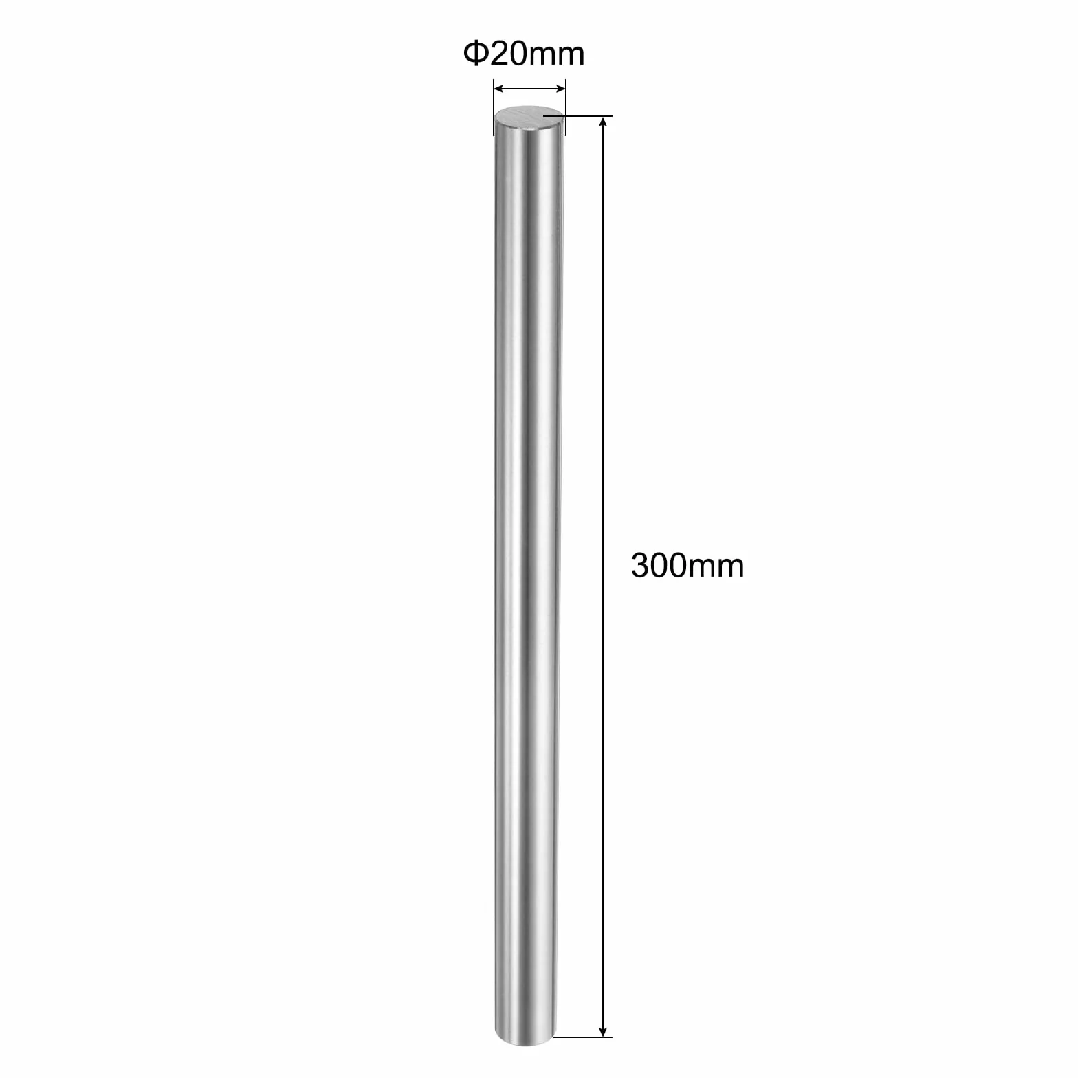 QUARKZMAN Varilla Guía Lineal 20mm X 300mm Acero Templado Cromado para Impresora 3D CNC