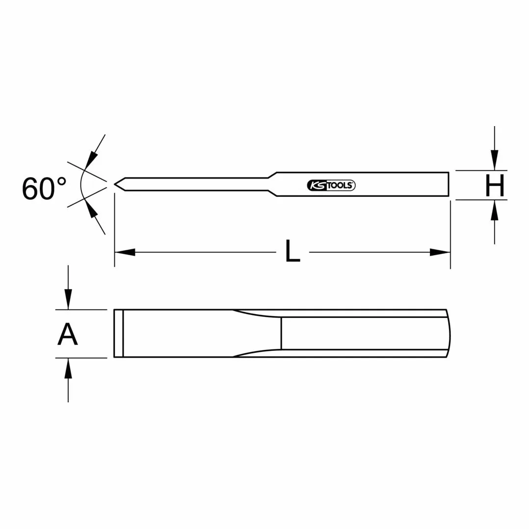 KS Tools 963.2430 Cincel de carrocero BRONZEplus, 200 mm