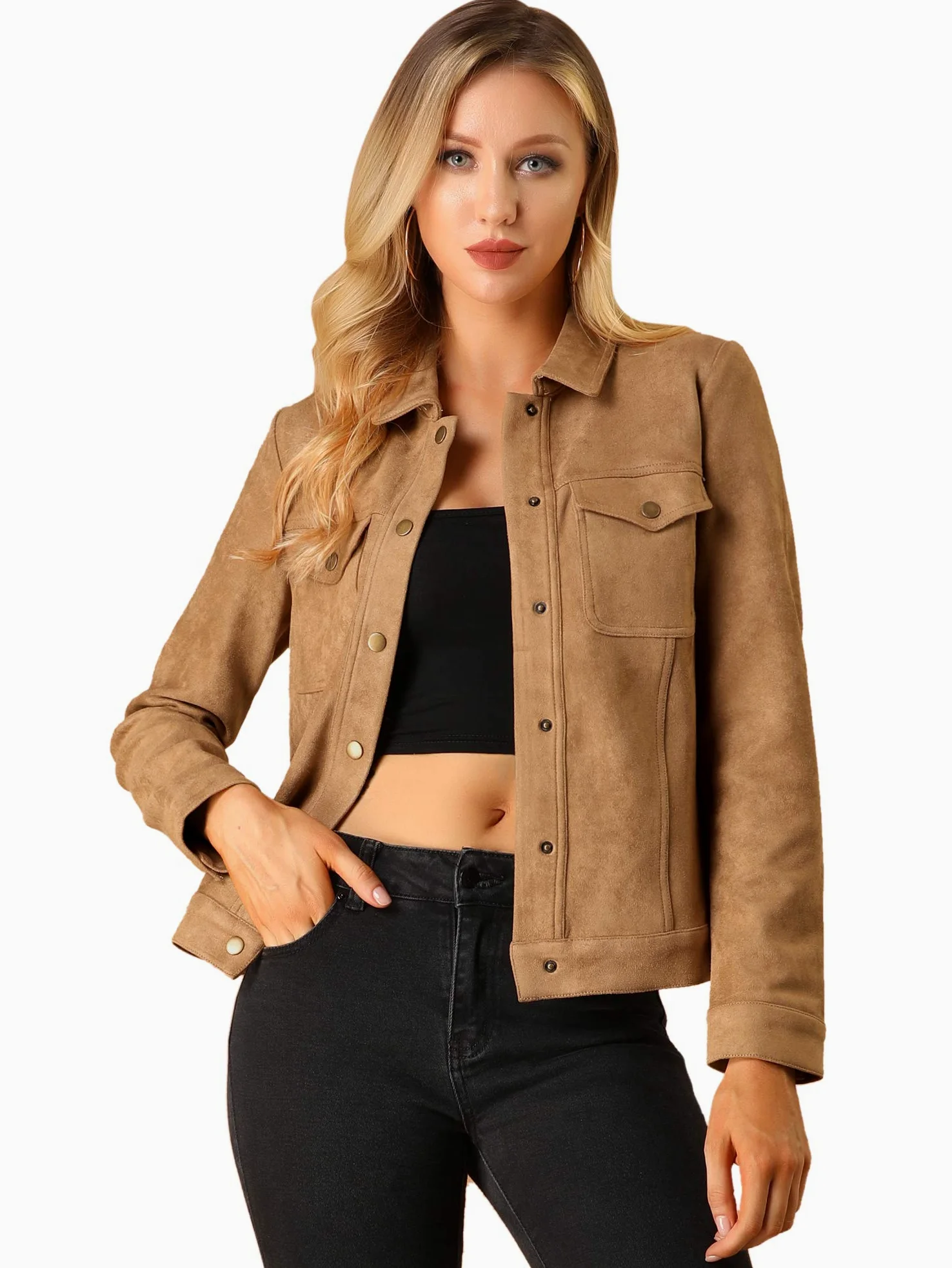 Allegra K Coat Abrigo básico Mujer (Pack de 1)