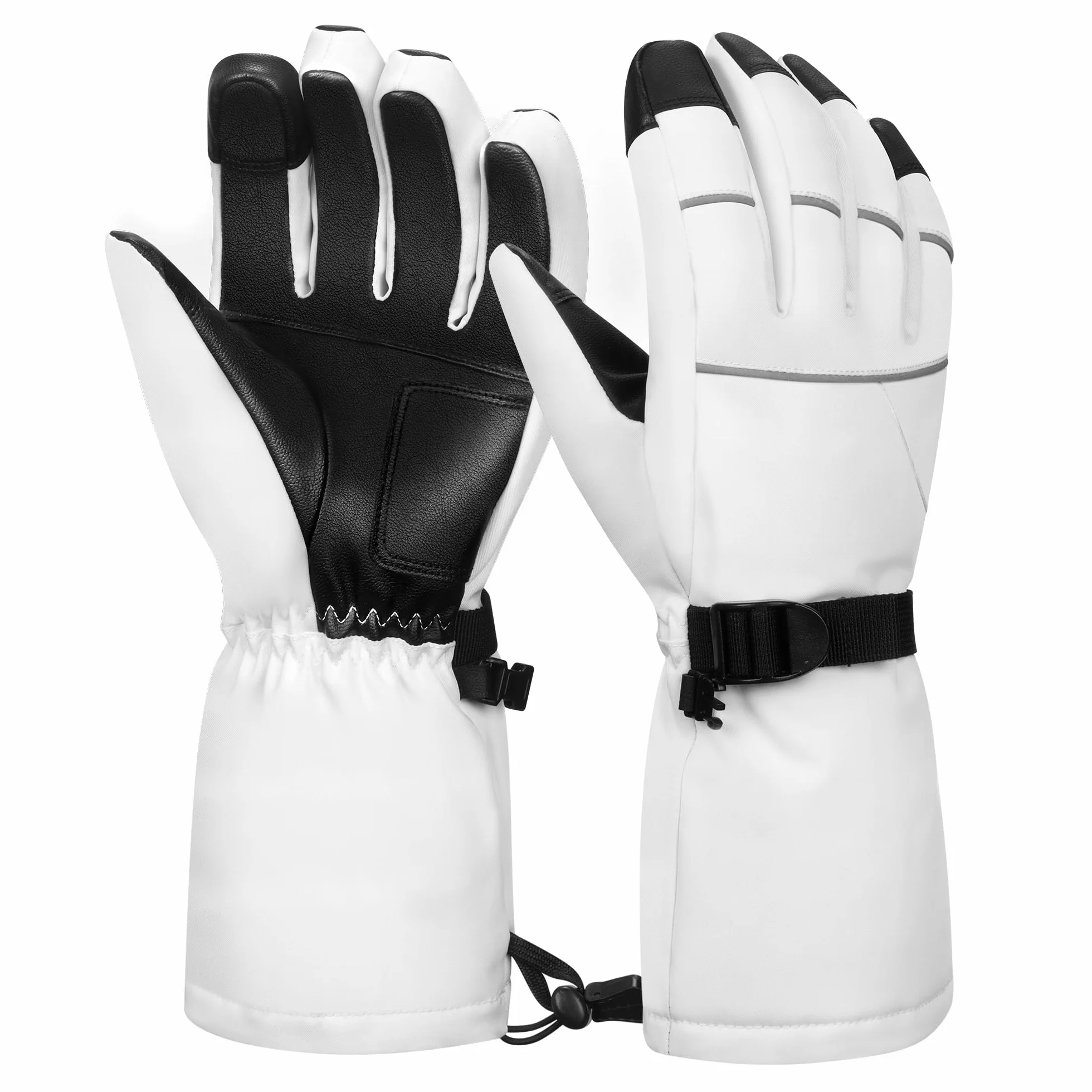 Guantes de esquí, Guantes de Invierno Impermeables a Prueba de Viento, Guantes de esquí térmicos para Adultos con Pantalla táctil para Deportes al Aire Libre