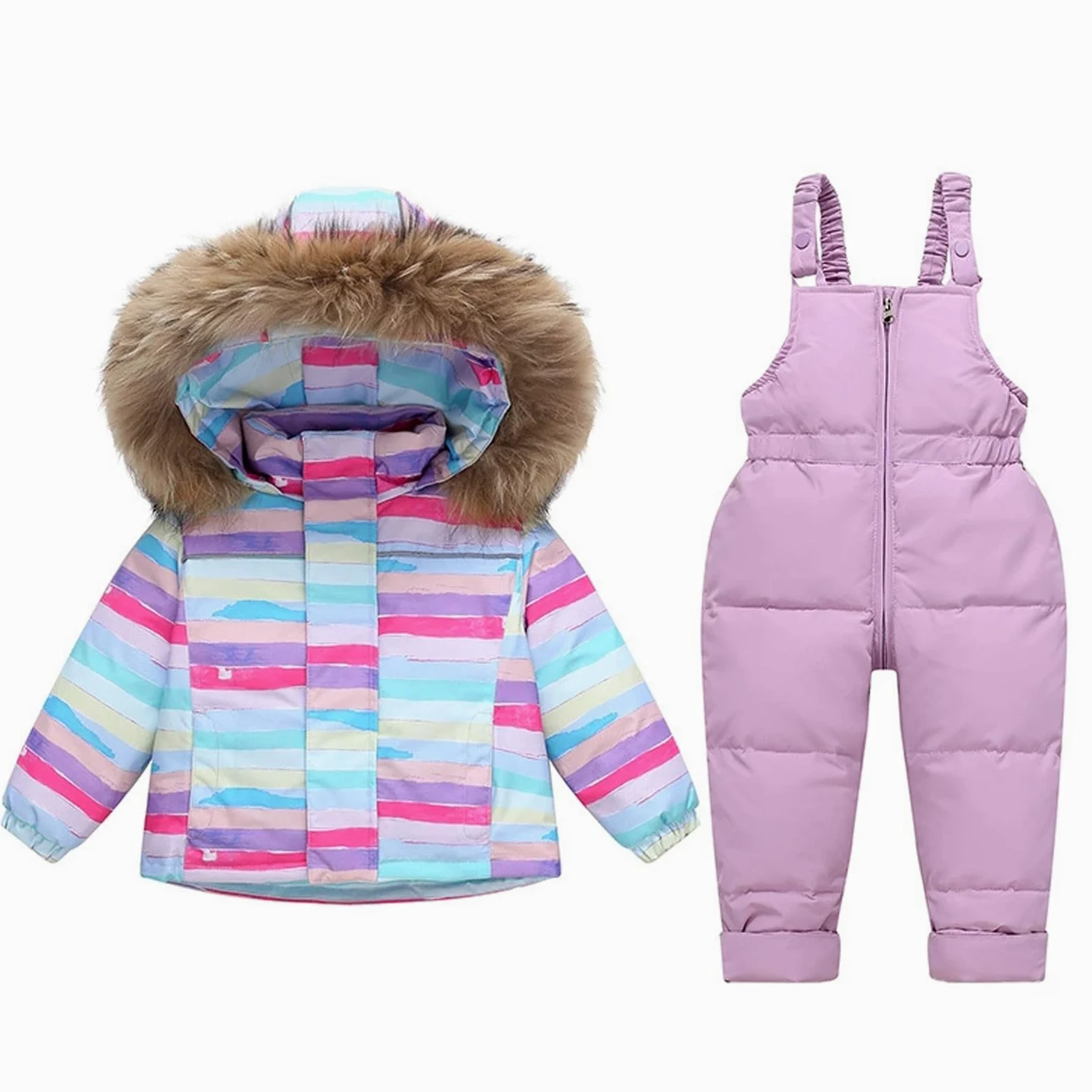Genérico Traje Nieve NiñA Bebe,Conjunto De Nieve Aislante De Dos Piezas para NiñAs Ideal para El Invierno Incluye Mono Y Abrigo Acolchados para Jugar Al Aire Libre En Climas FríOs