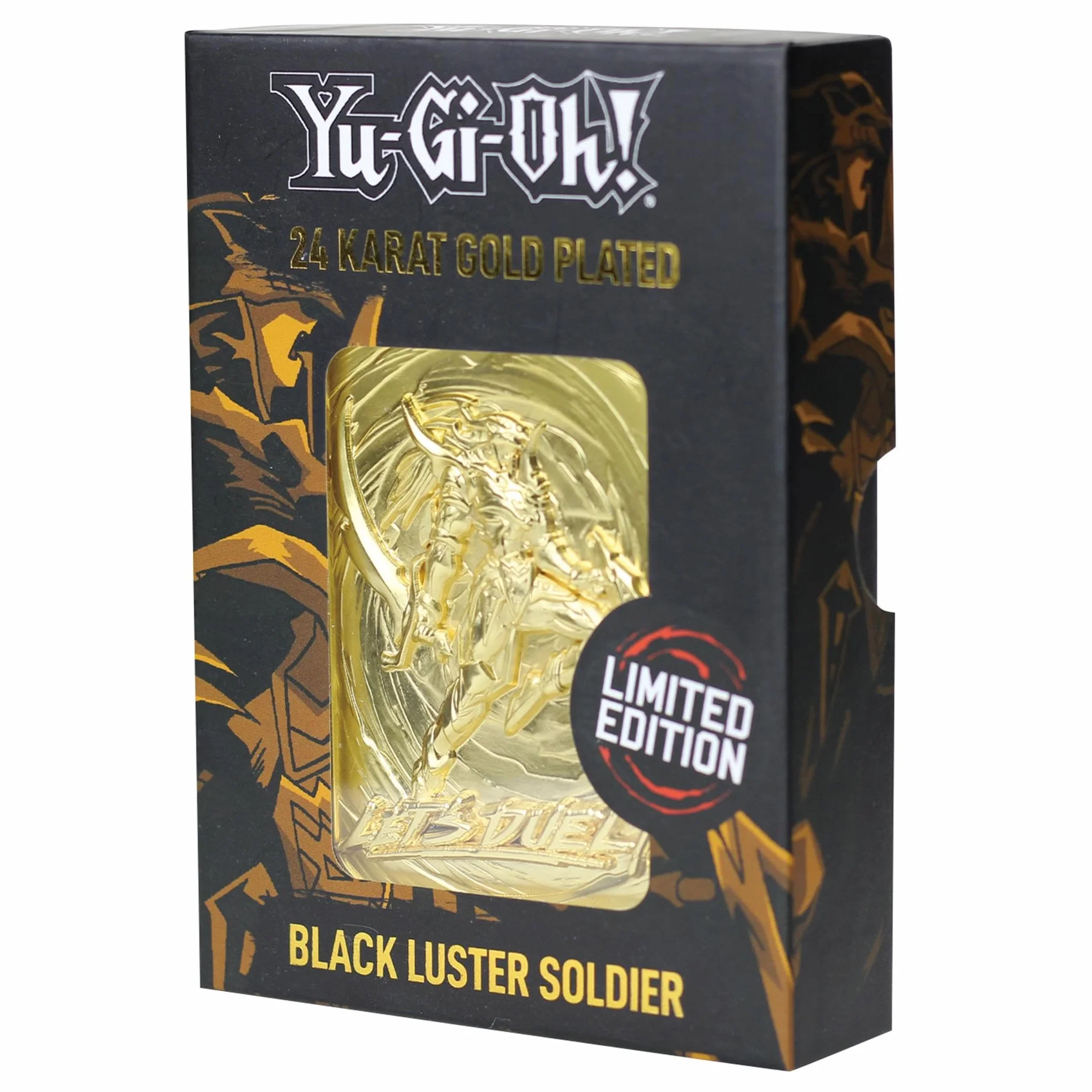 Yu-Gi-Oh! - Tarjeta de Metal chapada en Oro de 24 Quilates con diseño de Soldado Negro Brillante