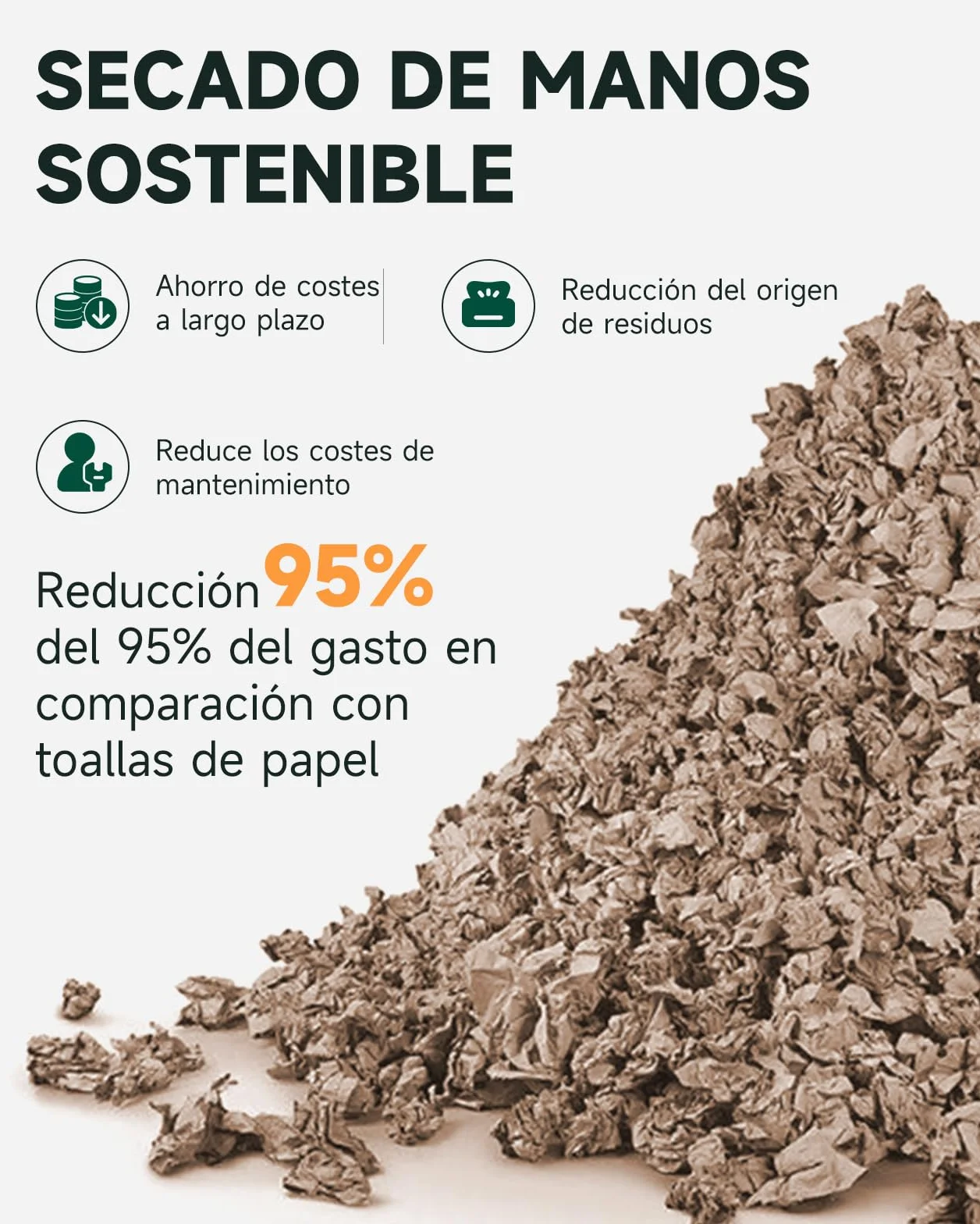anydry IronStorm 2815 Secamanos Comercial con Filtro HEPA Sensor sin Contacto 1600W Acero Inoxidable Cepillado