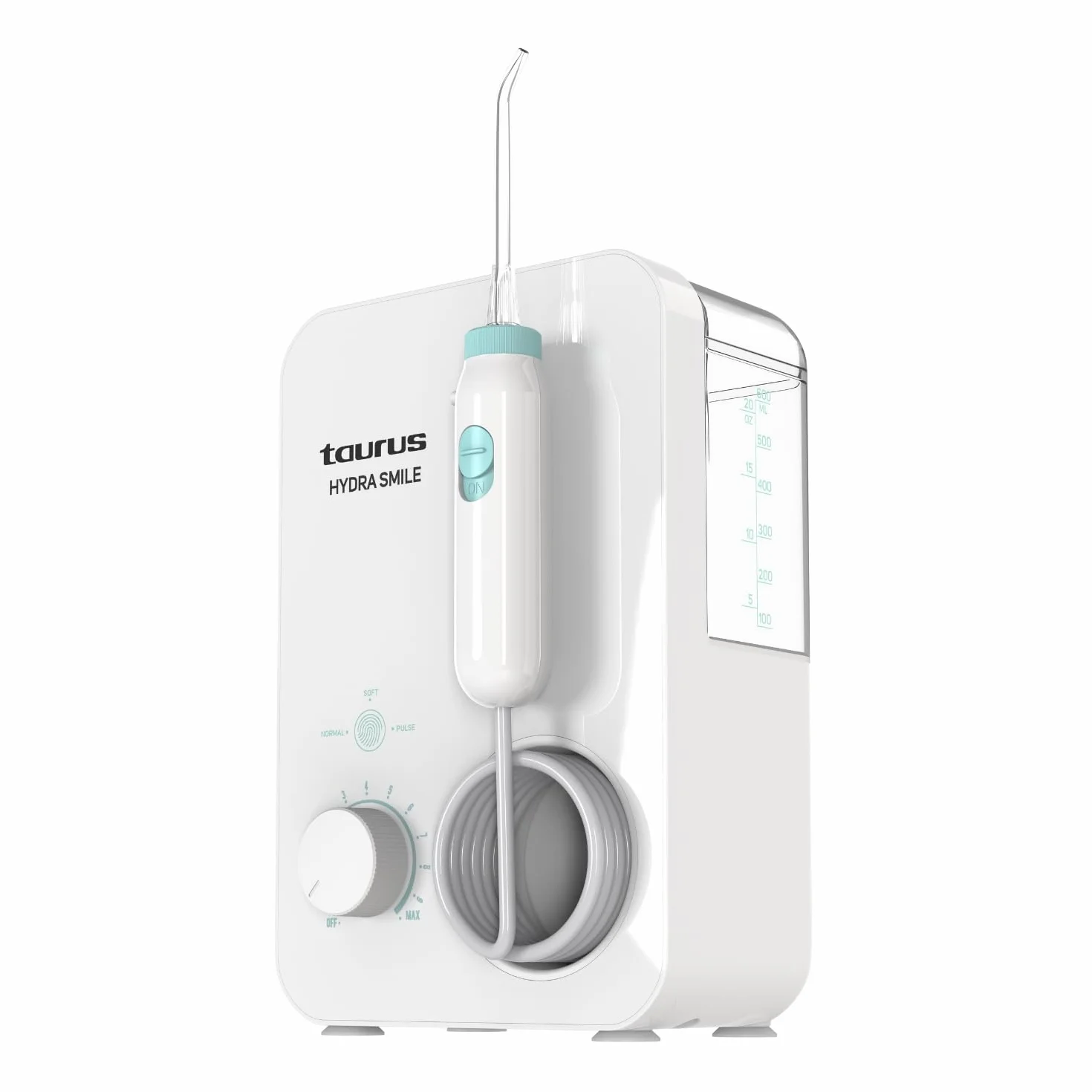 Taurus Irrigador Bucal Hydra Smile 20W 600ml 10 Presiones 3 Modos 7 Boquillas 1200-1700 Pulsos/min Control Táctil Auto Off