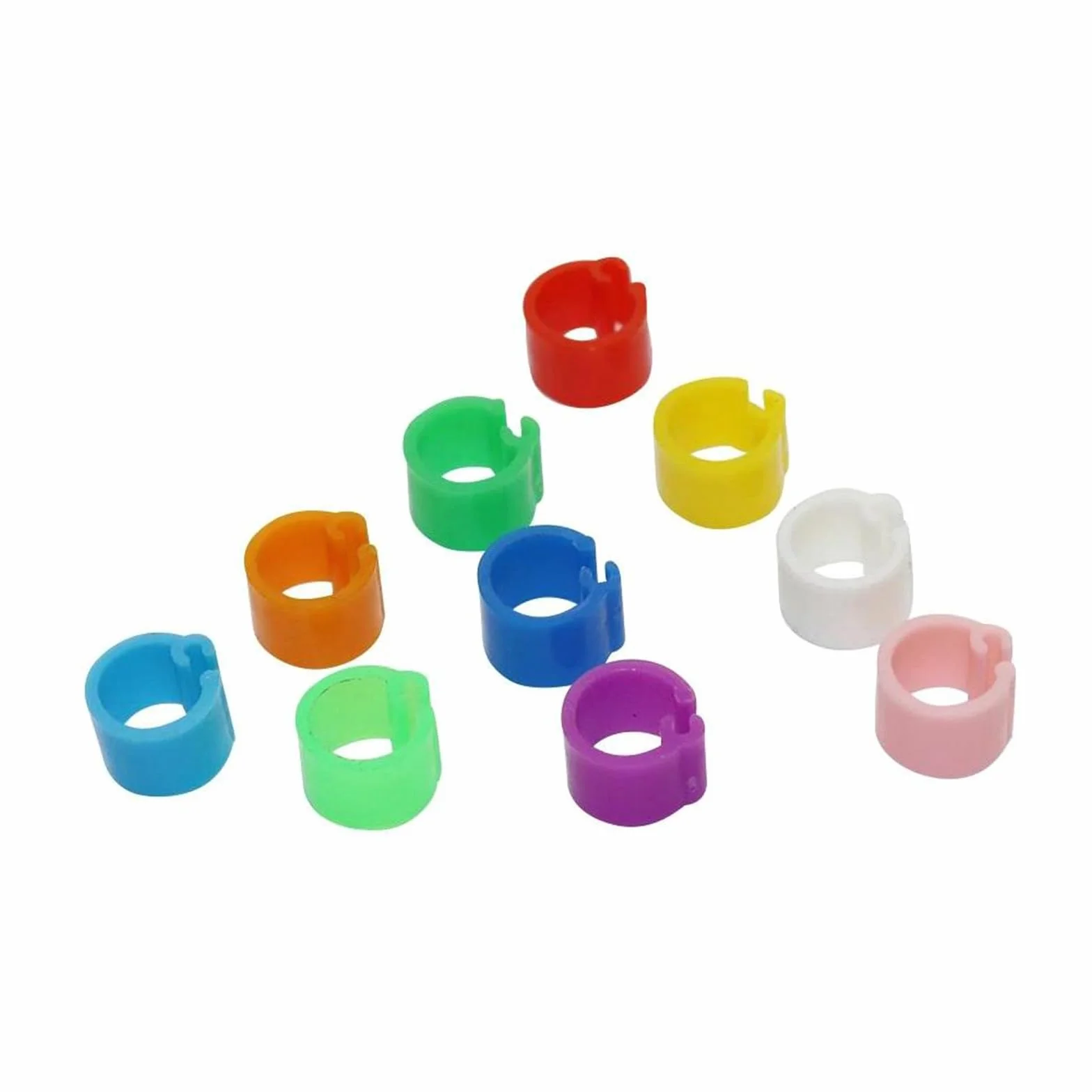 Anillos de plástico para patas de aves 6 mm diámetro interior 7 mm ancho para palomas codornices