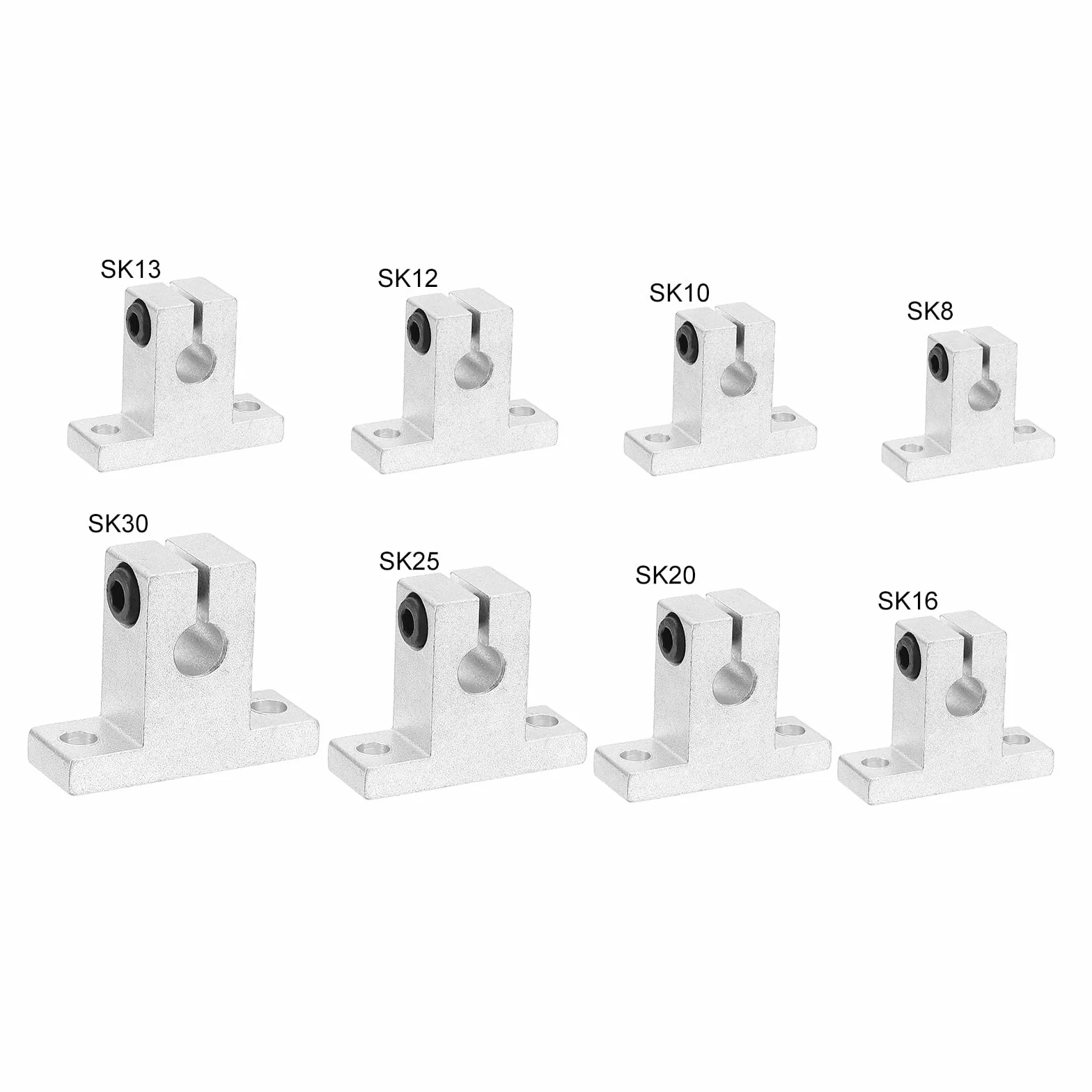 PATIKIL Soporte Guía Sujeción Riel Movimiento Lineal Aluminio SK16 Eje 16 mm