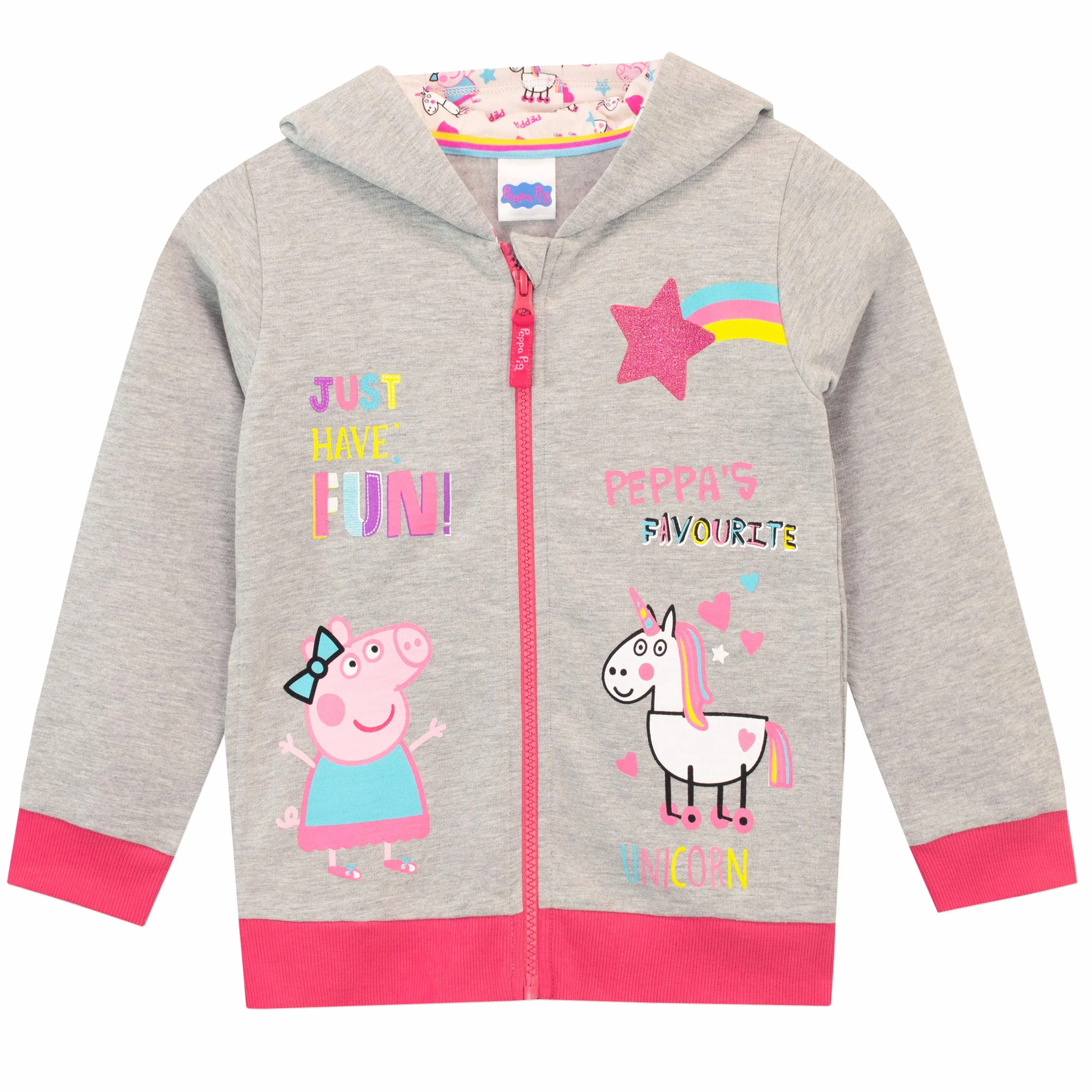 Peppa Pig Conjunto de Sudadera con capucha y leggings para Niñas Unicornio Multicolor 2-3 Años