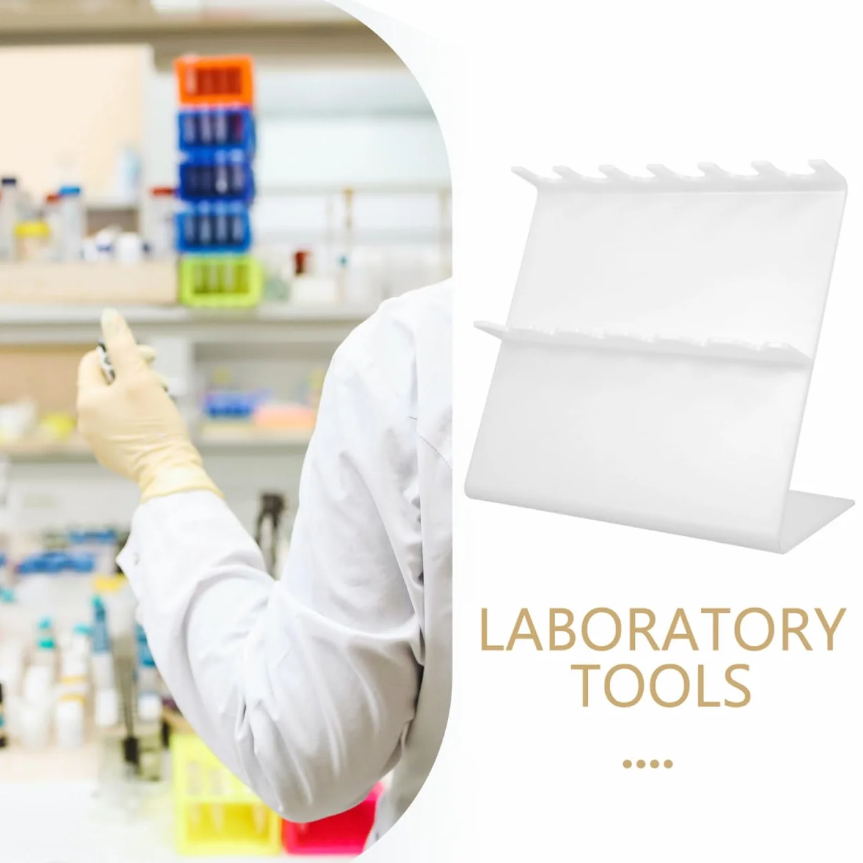 SOLUSTRE Soporte Para Pipetas De Laboratorio Plástico 6 Agujeros Estante Organizador 10.62x9.84x4.13in