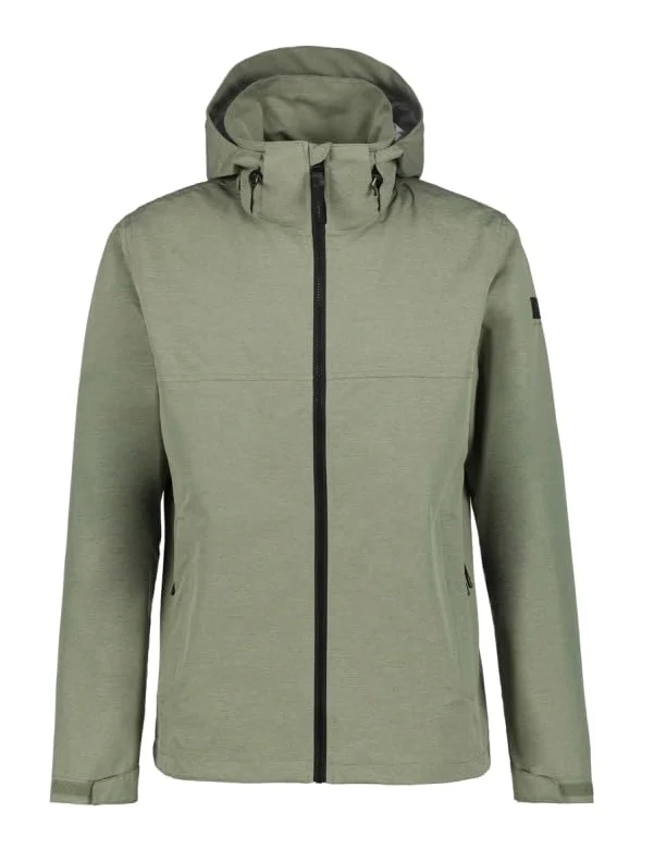 Icepeak AALEN - Chubasquero para hombre, 100% poliéster, capucha extraíble, impermeable, senderismo y exterior, verde claro, 50