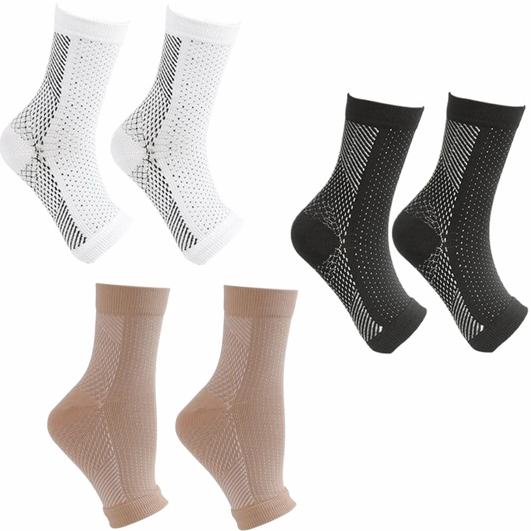 3 Pares Calcetines de Compresión Ortopédicos, Calcetines Compresivos para Mujer y Hombre,Calcetines para Fascitis Plantar y Neuropáticos,calcetines de compresión mujer,calcetines de compresion