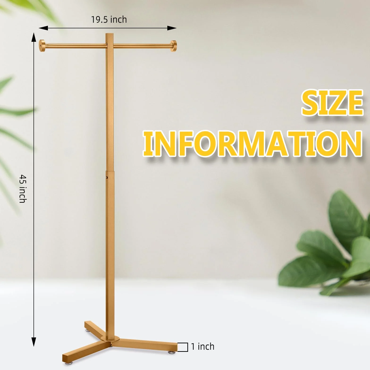 Blulu Estante de Metal Ajustable Resistente para Bolsas de la Compra, Soporte de Exhibición Cromado, 45 Pulgadas