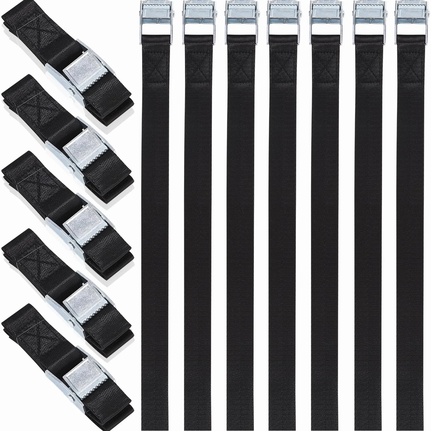 LEAZZLE 12 Piezas 25mm x 50cm Cinchas de Amarre Carraca Ajustables 250 KG