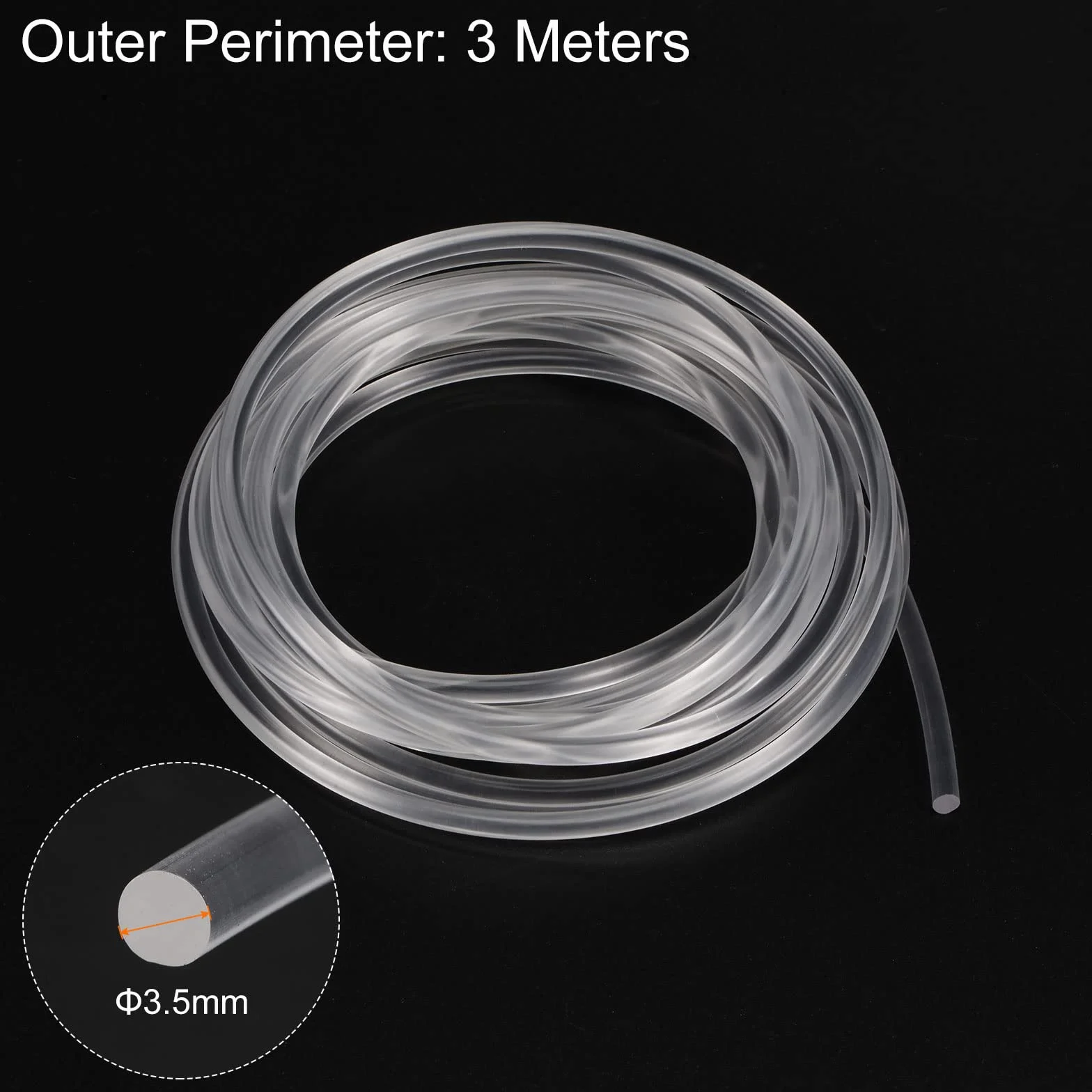 sourcing map Poliuretano Redondas Correas 3,5mm Diámetro 9.84ft Lisa Superficie PU Correa para Tracción Transmisión, Blanco