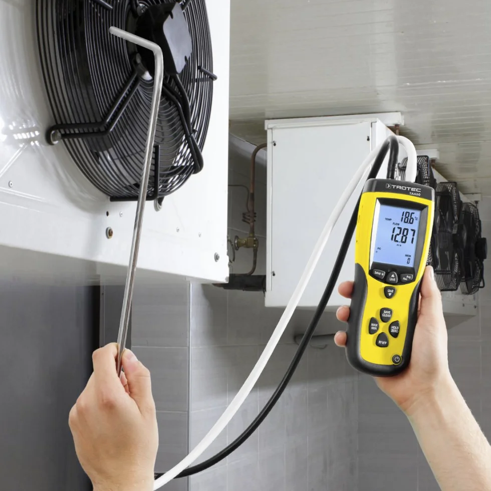 TROTEC Anemómetro TA400 Profesional Velocidad Flujo Presión Temperatura Aire