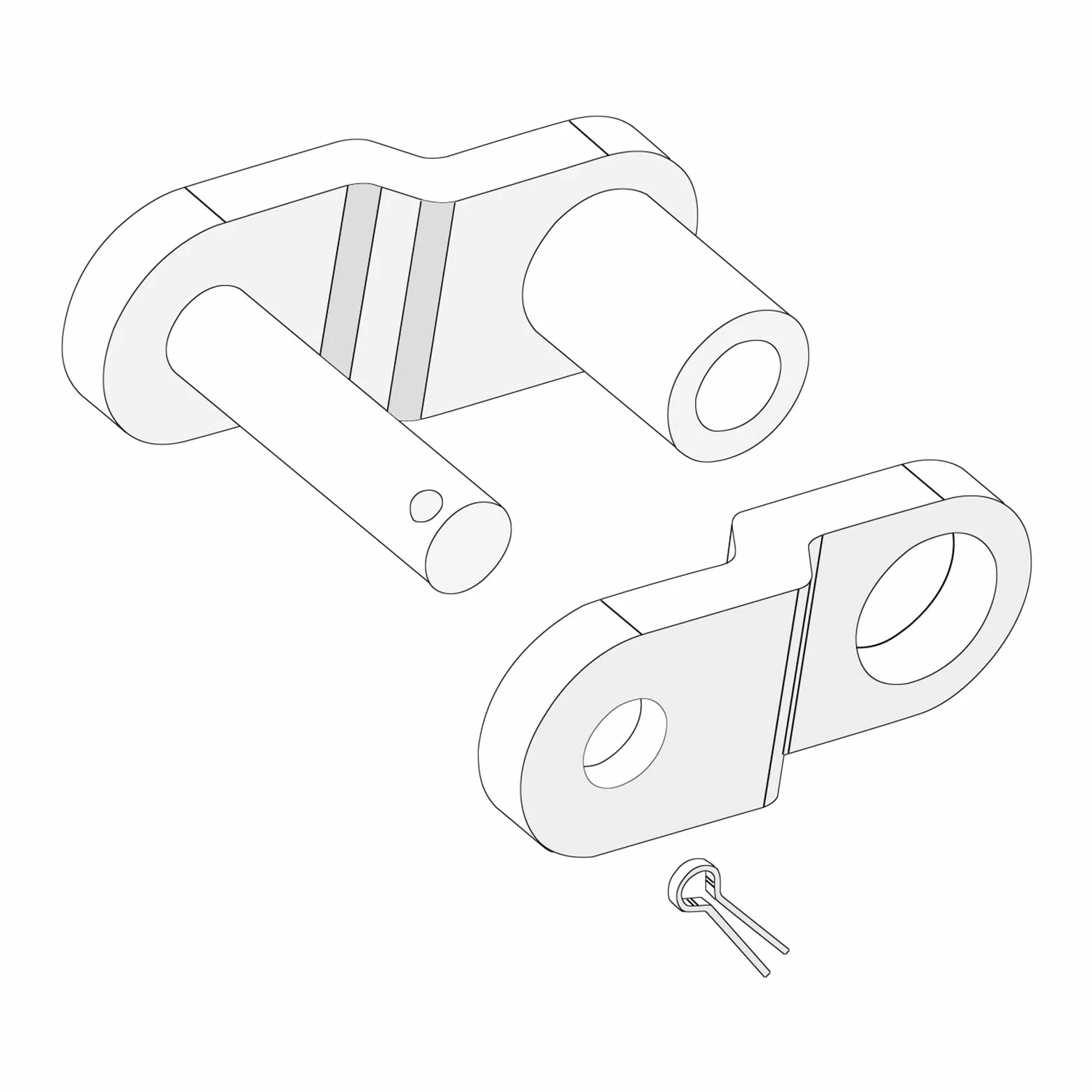 Cadena Compensación 1/2" Carbono Acero 40 Medio Enlace Rodillo para 08A