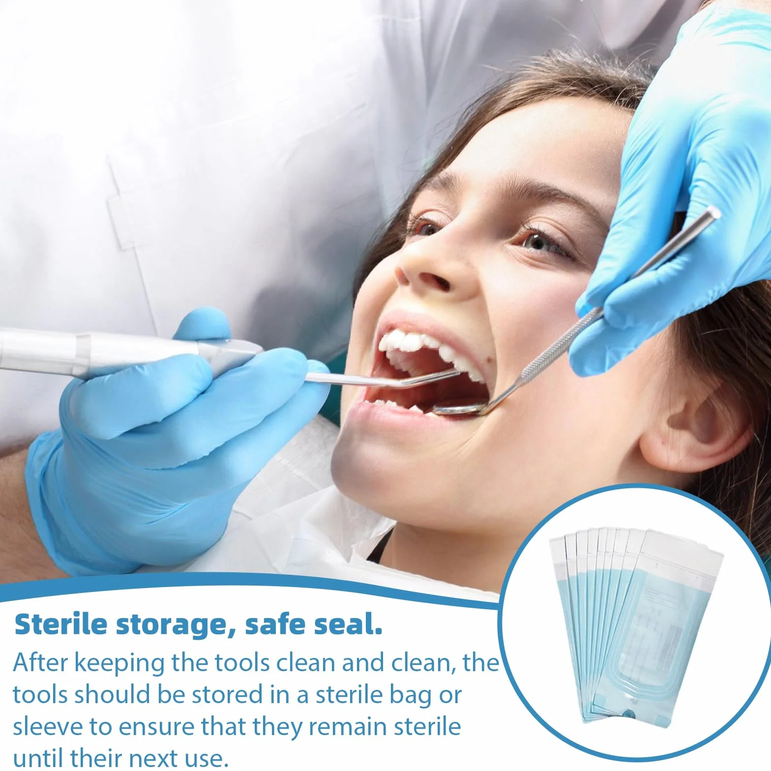 Bolsas de Esterilización Autoadhesivas 90mm x 260mm, 200 Unidades