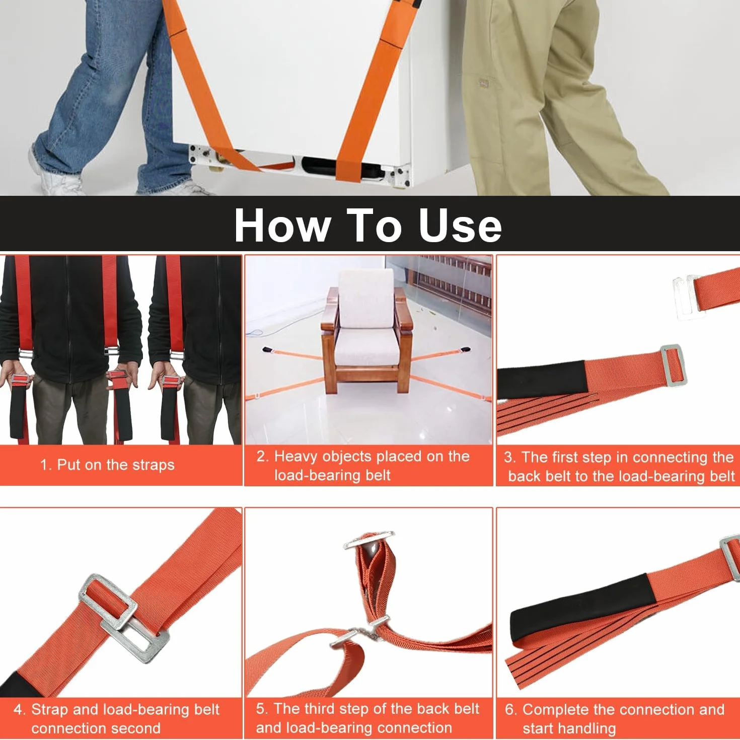 4 Piezas Correas para Levantar Muebles Pesados, Poliéster Furniture Mover Cintas de Transporte para Electrodomésticos