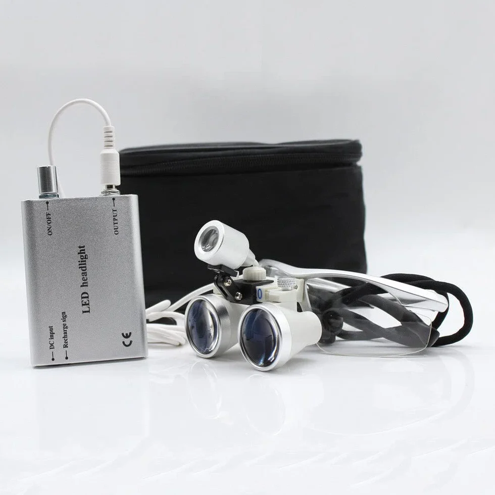 Dental Lupa Dentista 3,5x 420 mm z LED Faro Headlight