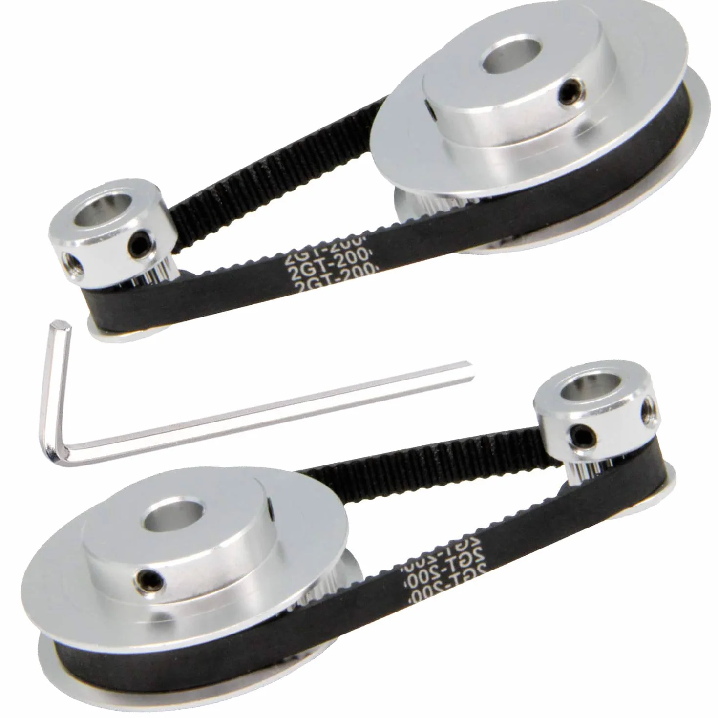 GT2 Engranaje síncrono 20 y 60 dientes Polea de distribución de aluminio 8 mm diámetro interior Correa 200 mm Ancho 6 mm (20-60T-8B-6)