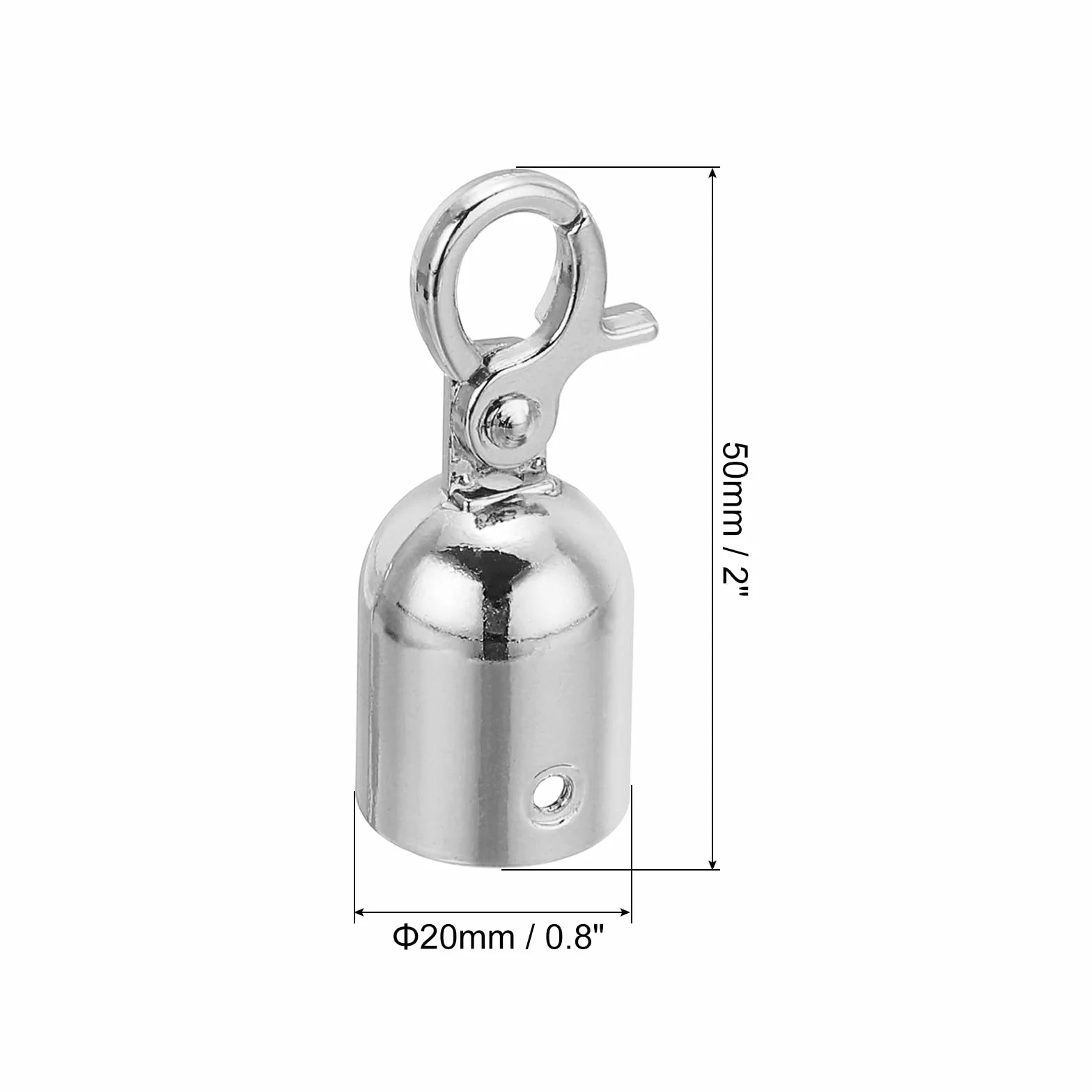 PATIKIL 0.8"x2" Topes Para Extremos De Cuerda De Poste, 3 Paquetes, Ganchos, Color Plateado