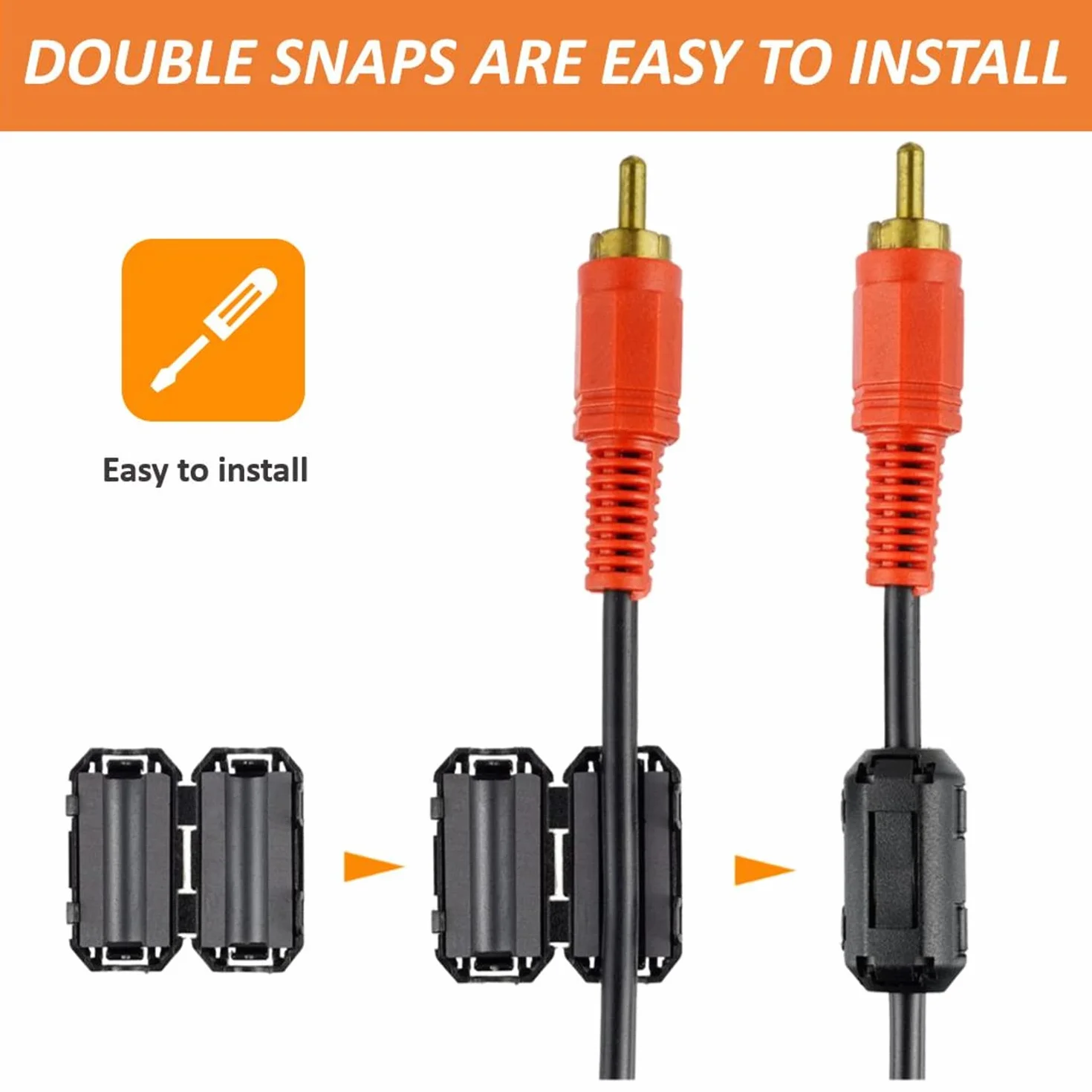 Noise Blanker Clip de cable negro Anillo de ferrita RFI EMI 3.5 mm (paquete de 5)