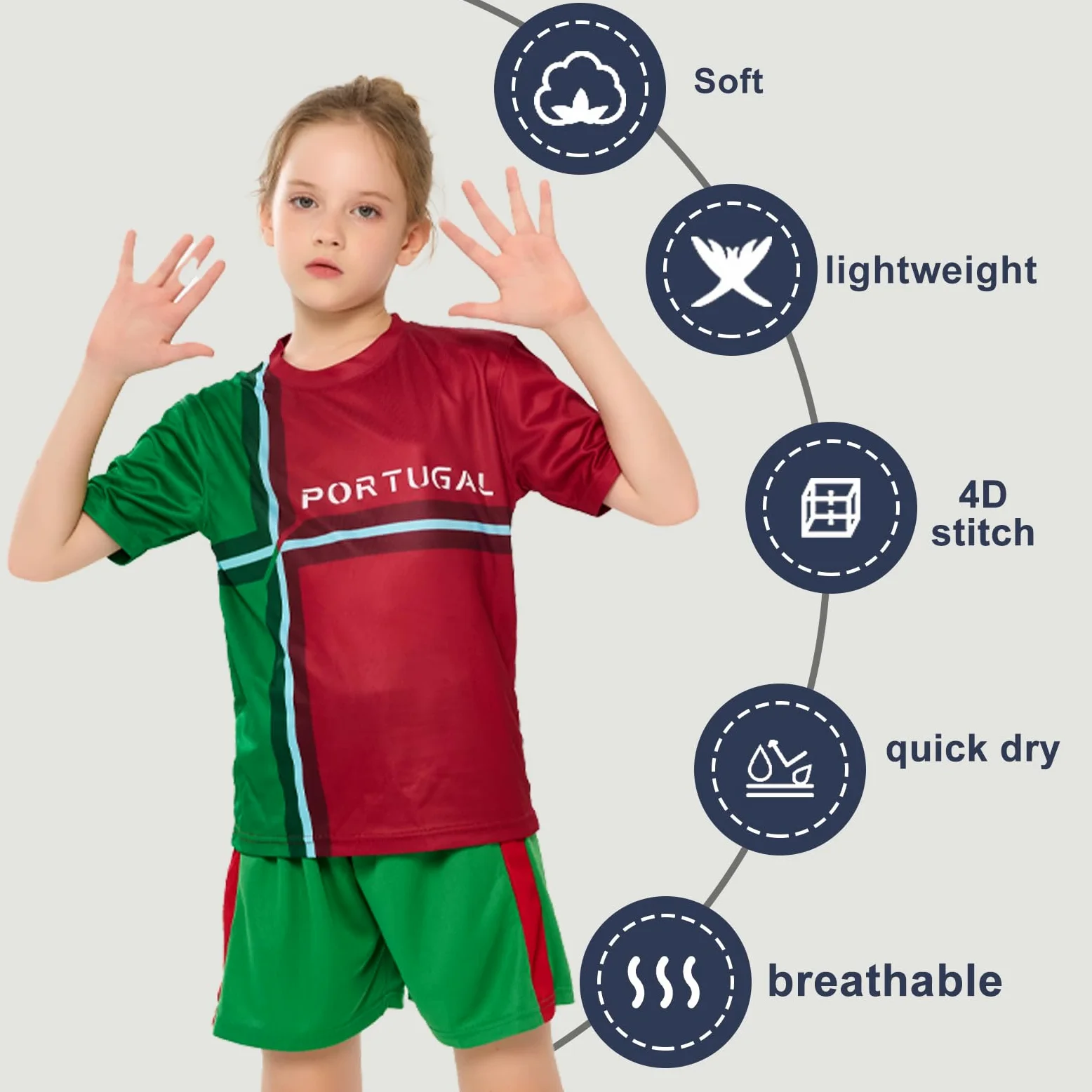 Camisetas de fútbol para niños y niñas, conjunto de uniformes de entrenamiento de fútbol de 4 a 16 años