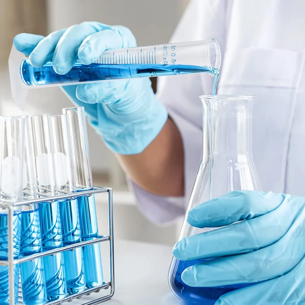 Vasos de plástico graduados para ciencia, cilindro graduado azul, herramientas de medición de líquido, tubo de prueba de laboratorio