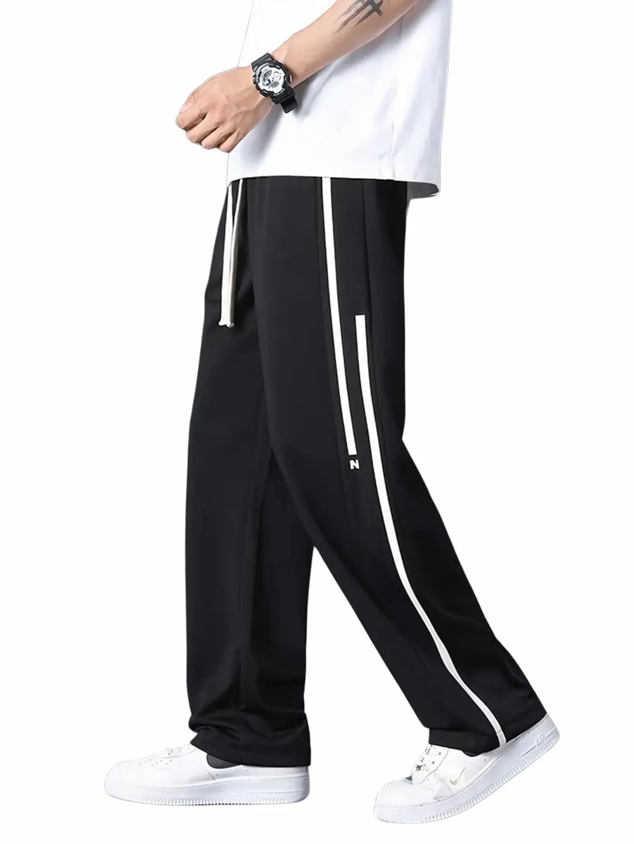 Lymio Pantalones de chándal para hombre, pantalones de entrenamiento, color liso (TP-34-35)