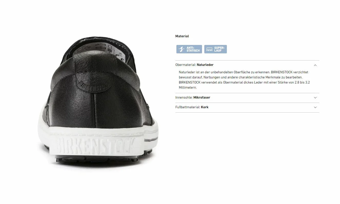Birkenstock Zapatos de Seguridad de Cuero QO400 Antiestático