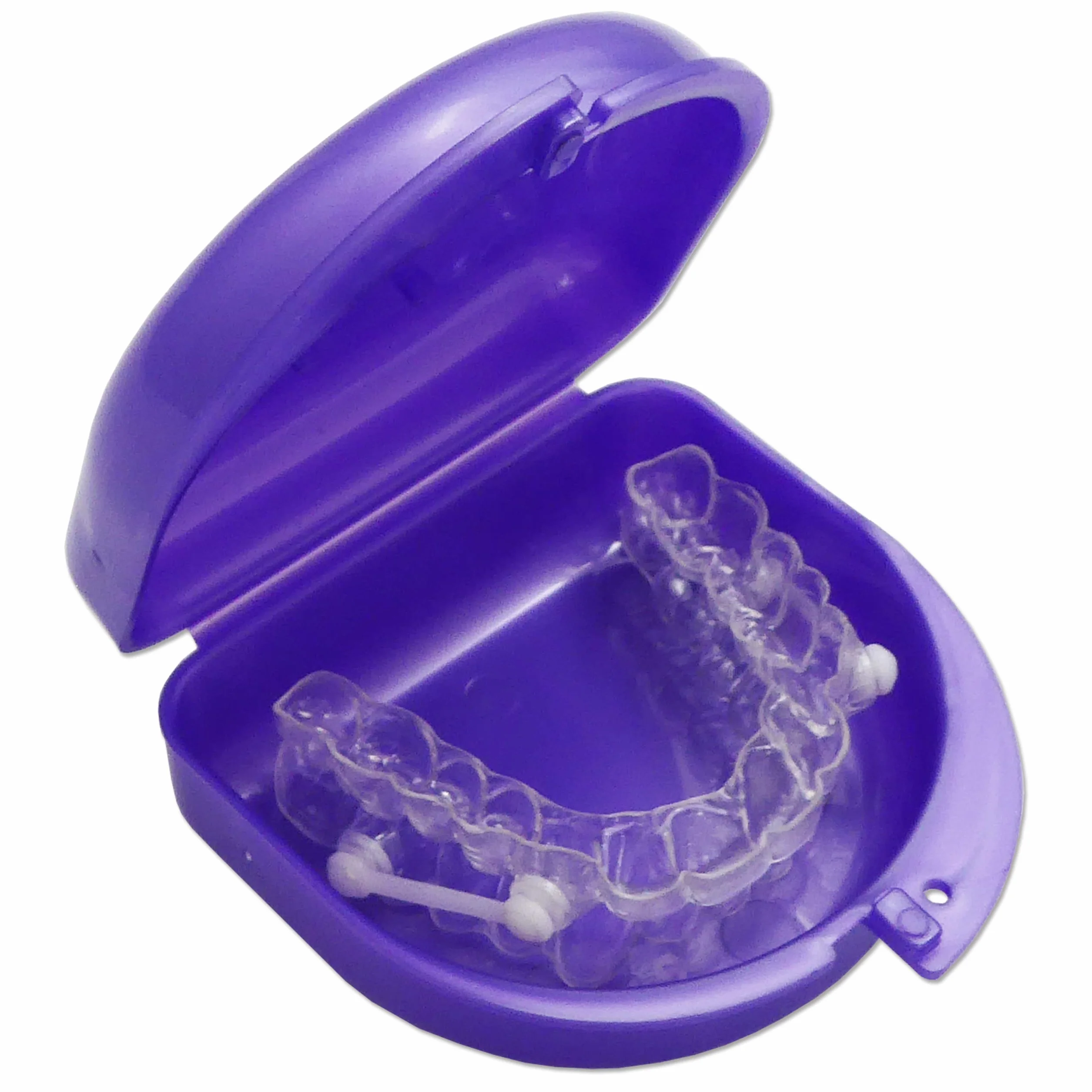 Fundas protectoras bucales para retenedores ortopédicos, aparatos dentales deportivos, dentaduras postizas (morado y verde)
