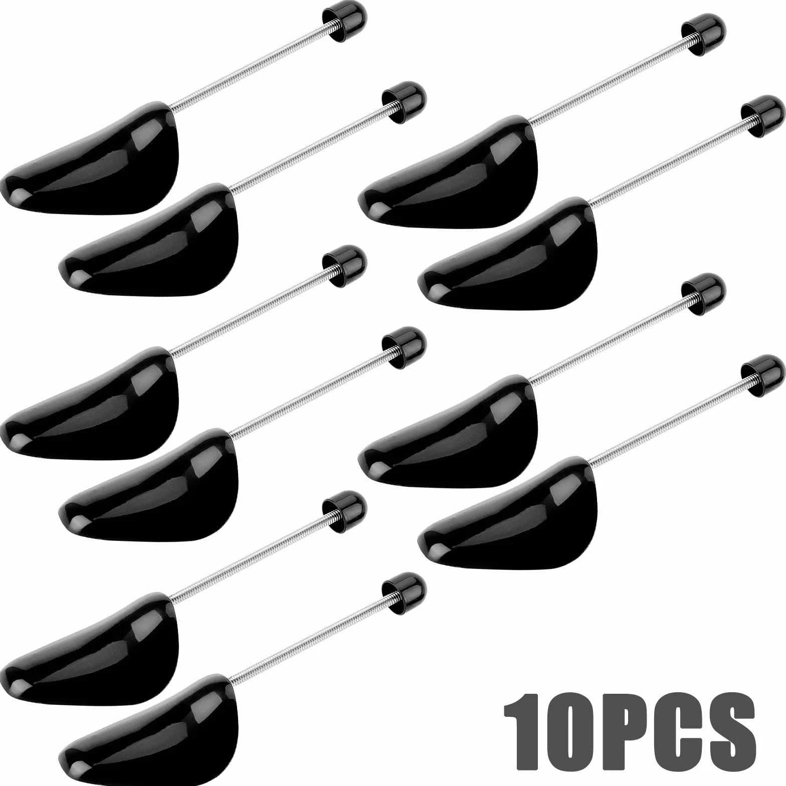 Fresheng Juego de 5 Pares Horma de Zapatas con Espiral, Hormas de Plástico, Zapatos Hombre Ajustables, Forma de Zapatos, Zapatero 39-47, Negro