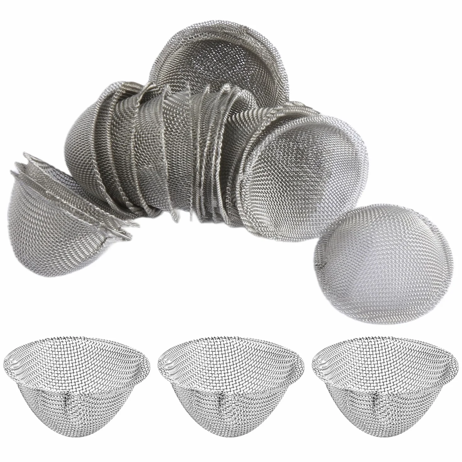Filtros de malla de acero inoxidable 19 mm reutilizables para vaporizadores y tuberías de agua