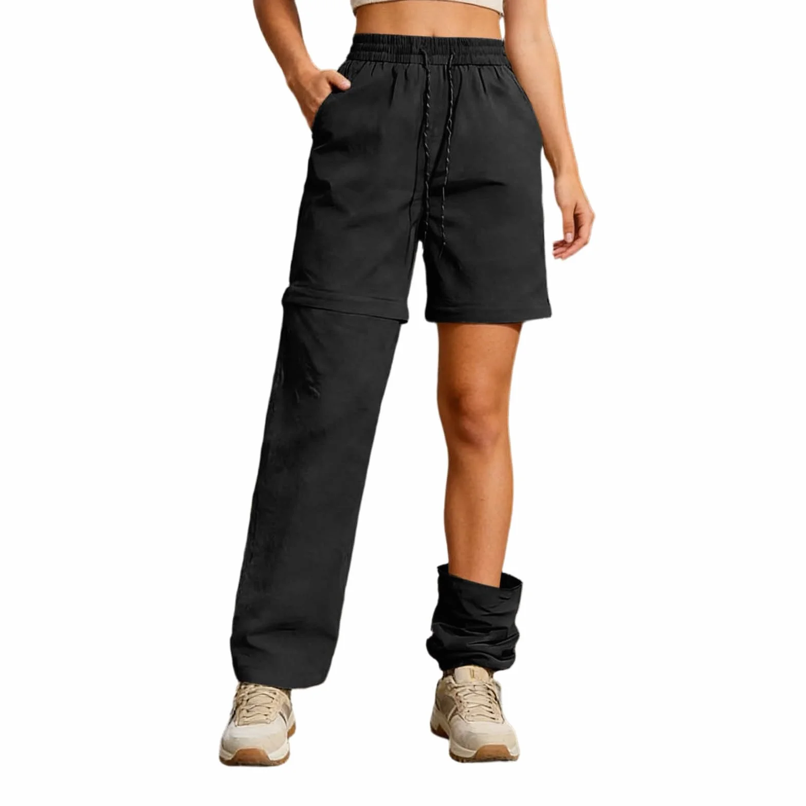 Pantalones de Senderismo para Mujer - Pantalones Trekking Convertibles con Cremallera, Impermeables, Transpirables, Ligeros y Holgados con Múltiples Bolsillos, Ideales para Jardín y Uso Diario