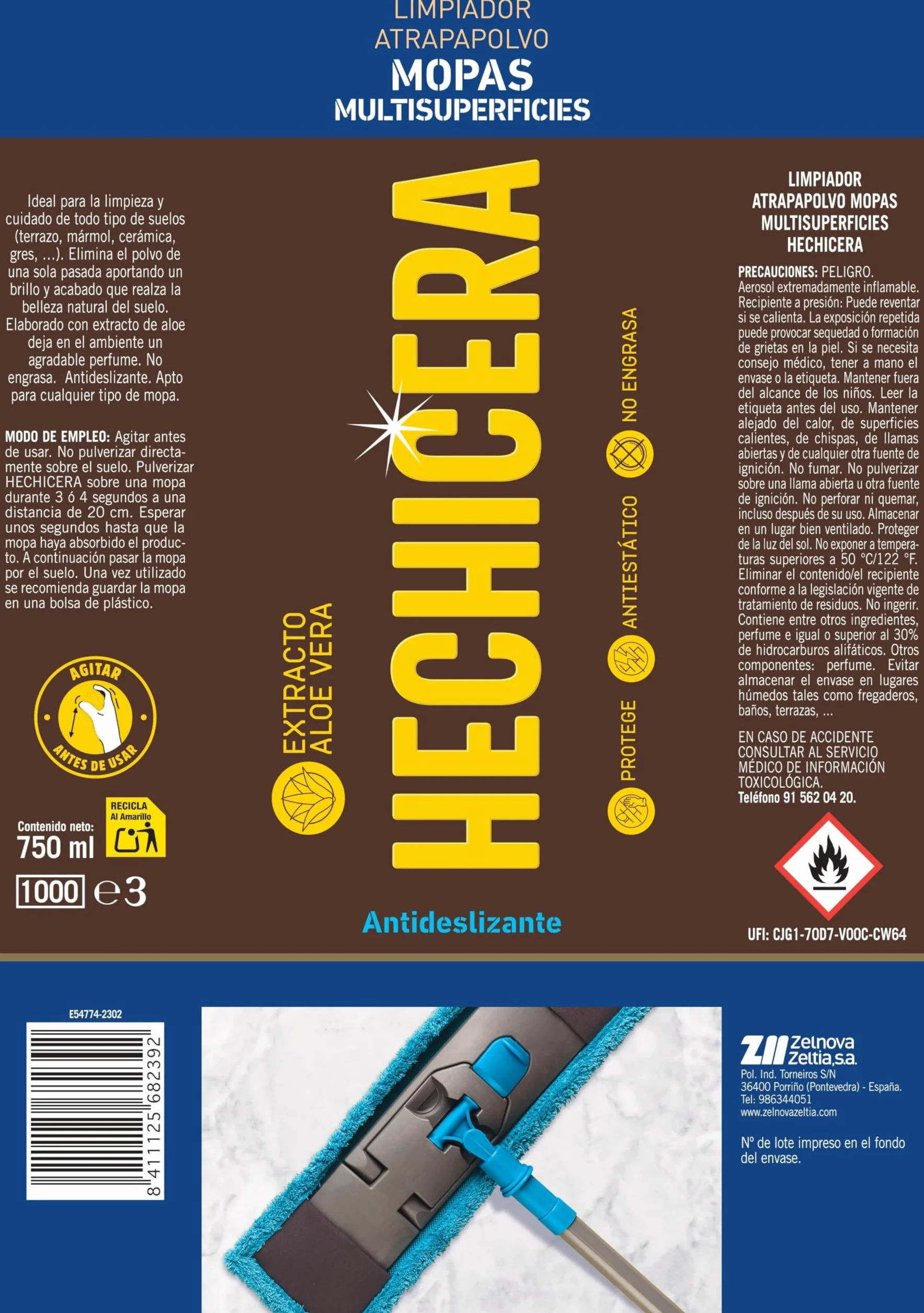 Aerosol Atrapa Polvo Multisuperficies Cera de Abeja Antideslizante 750 ml