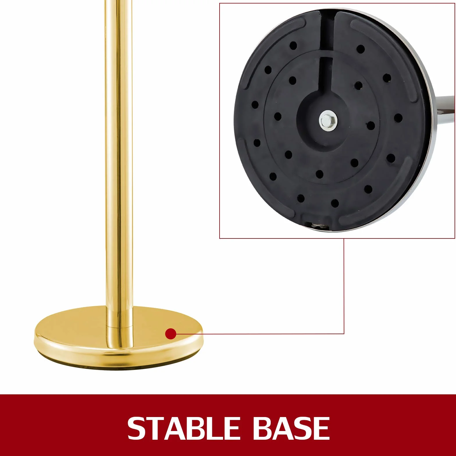 VEVOR Separador Poste 4 Juegos Barreras de Seguridad de 3 Cuerdas Poste Separador de Cinta Extensible Longitud de Cuerda 1.5m Dorado