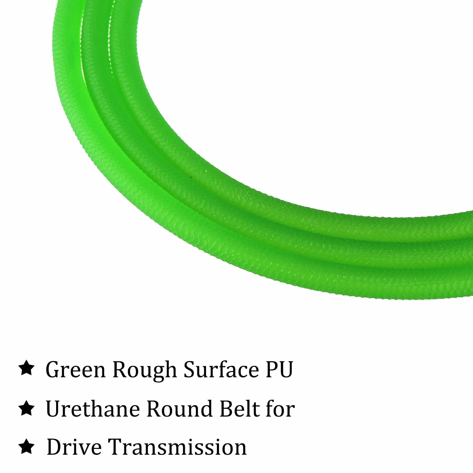 Correa Redonda de Uretano de Alto Rendimiento 1m x 6mm Correa de Transmisión de PU Verde