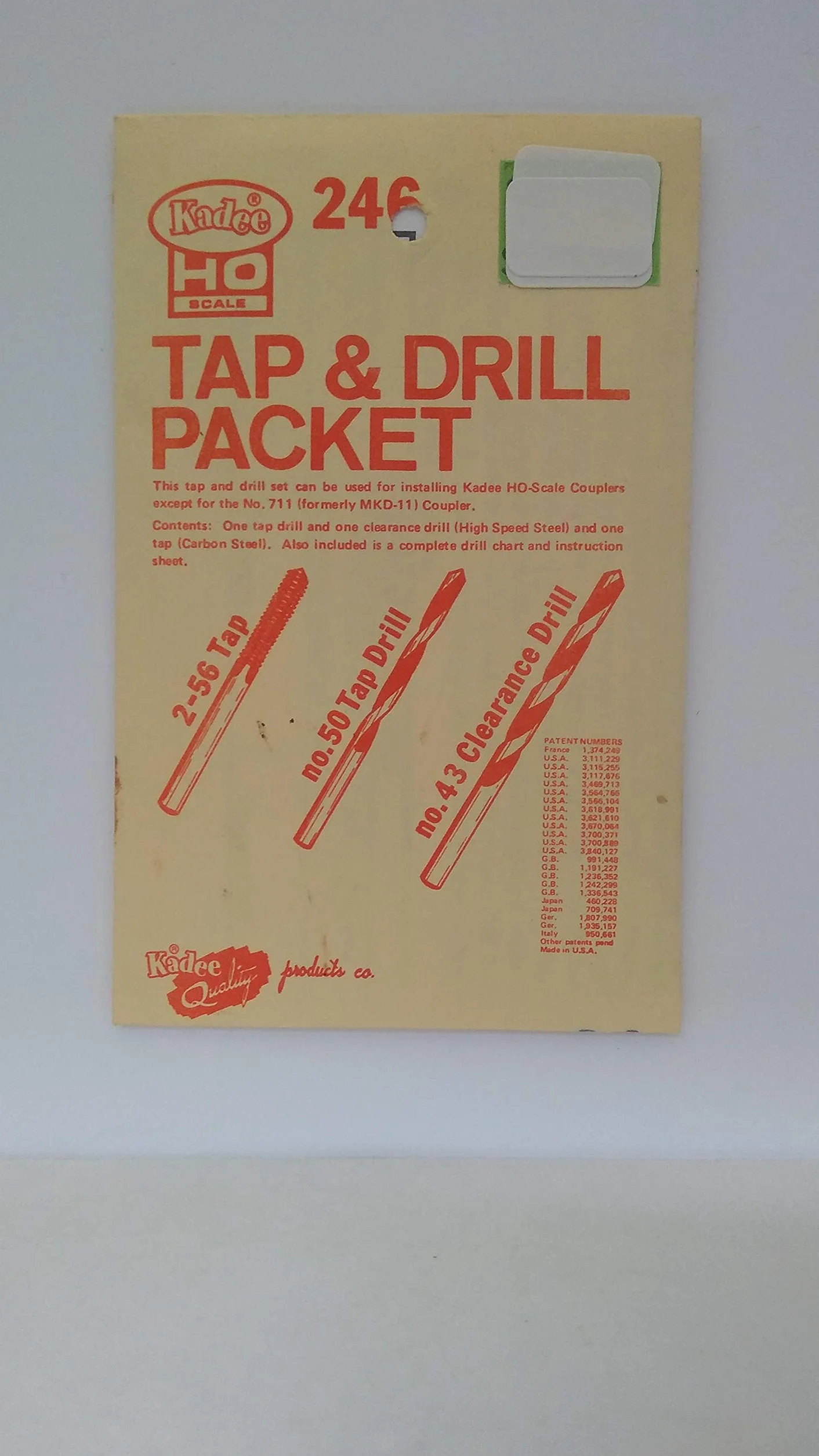 Kadee 2-56 Tap Drill Set