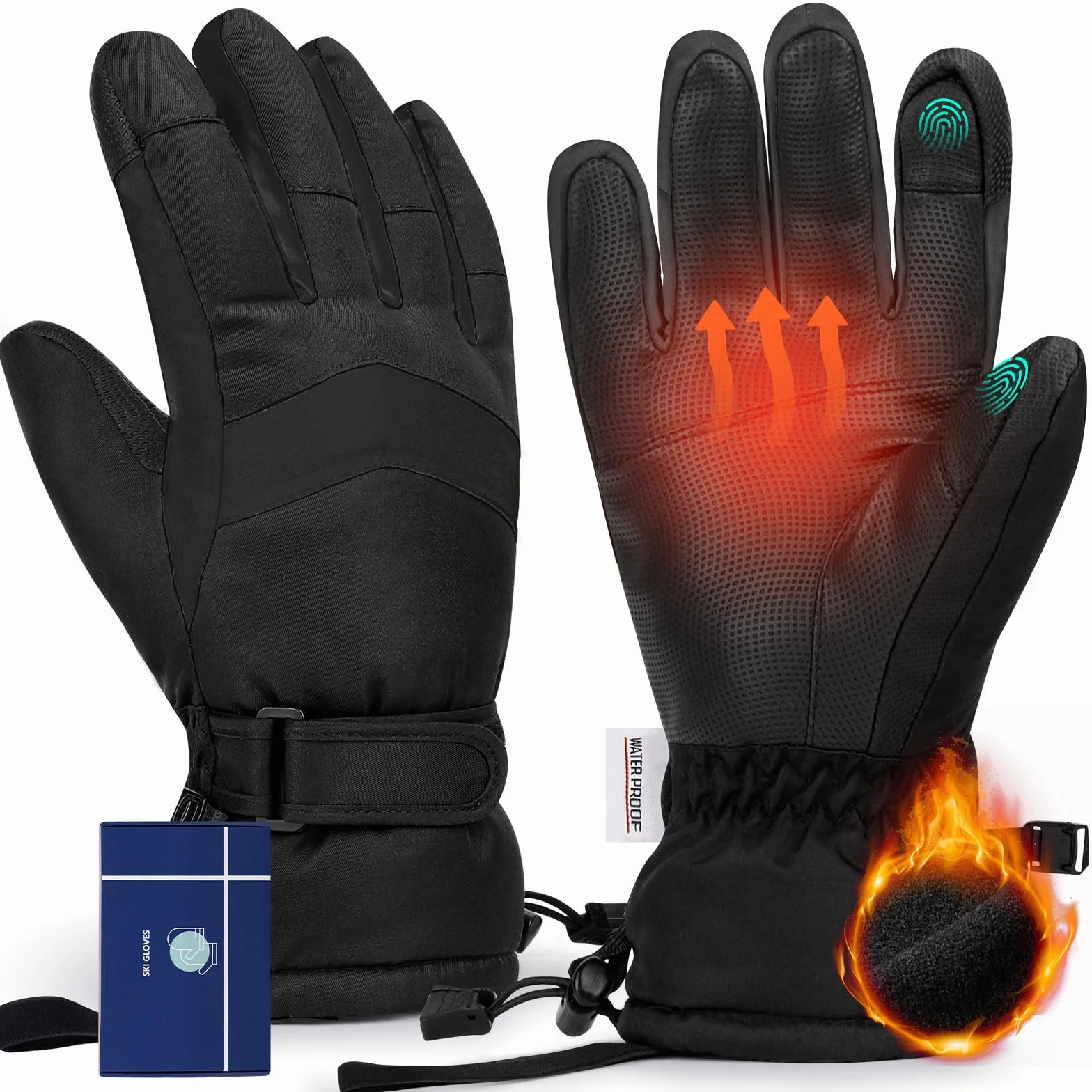 Guantes Invierno Mujer Impermeables Táctiles Nieve Esquí Moto Snowboard Bici Ciclismo