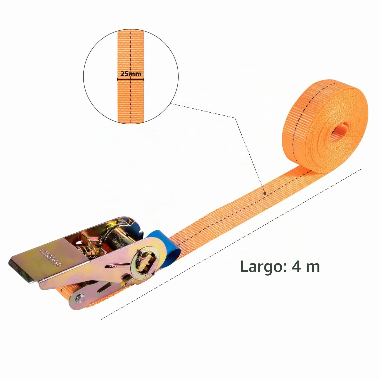 Correas tensoras con carraca 4 m robustas para transporte materiales motocicletas bicicletas mudanzas paquetes equipaje camping 2 unidades