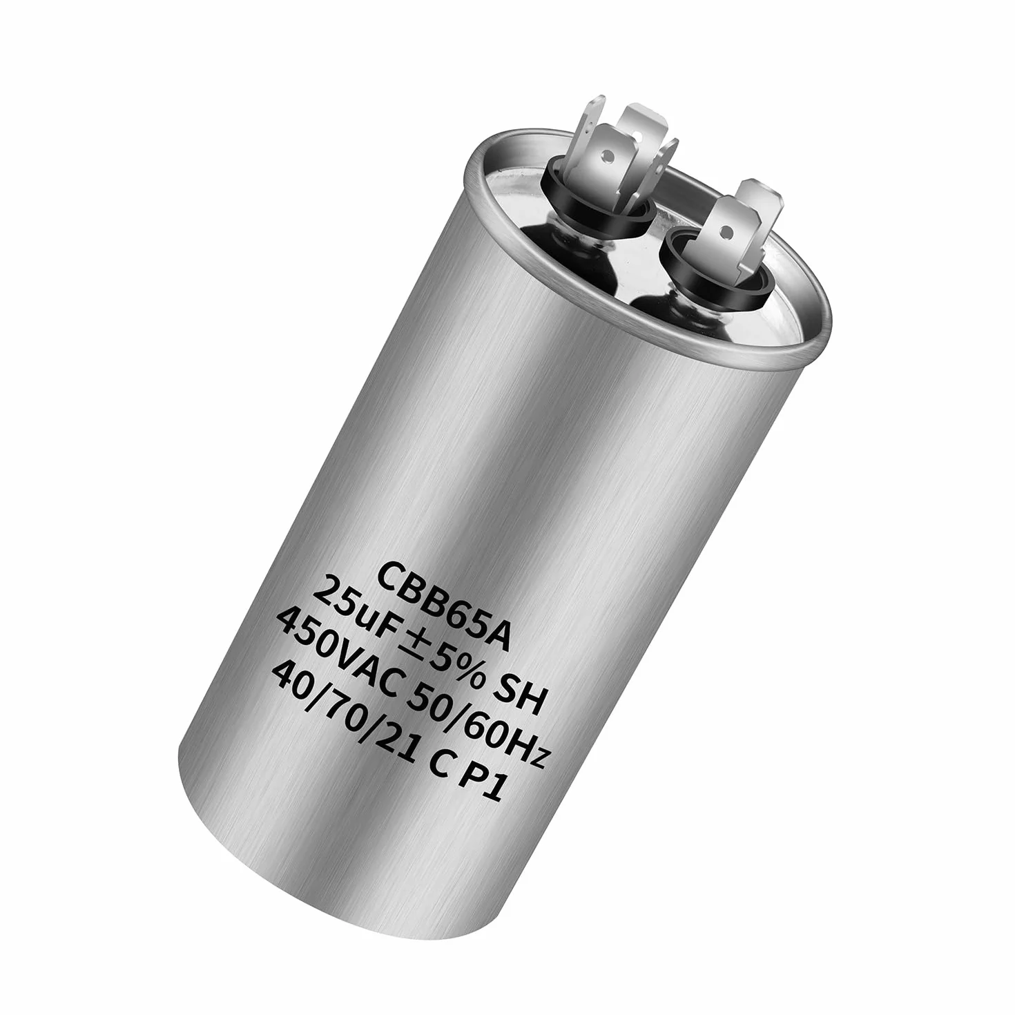 Condensador de arranque CBB65 450V AC 25uf 50/60Hz para aire acondicionado y compresor redondo