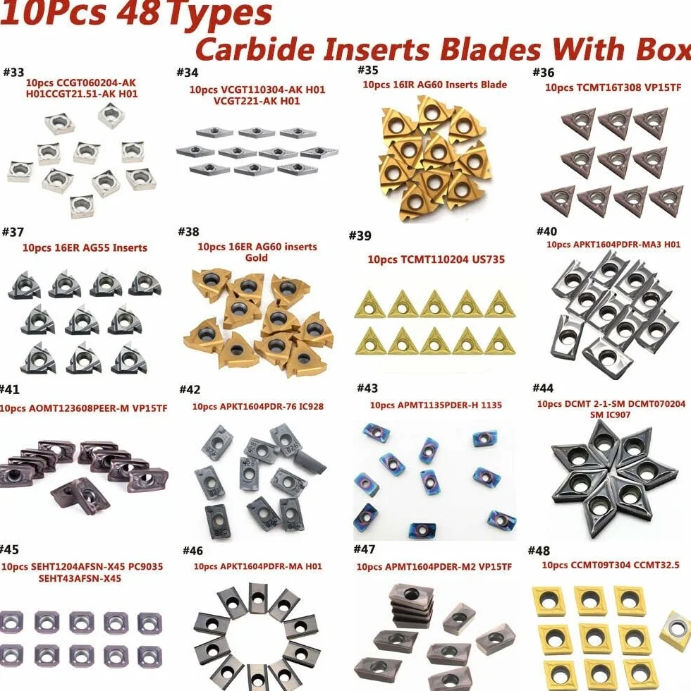 Puntas de carburo CNC 10 piezas insertos cortador cuchillas herramienta de torneado torno 11IR A60