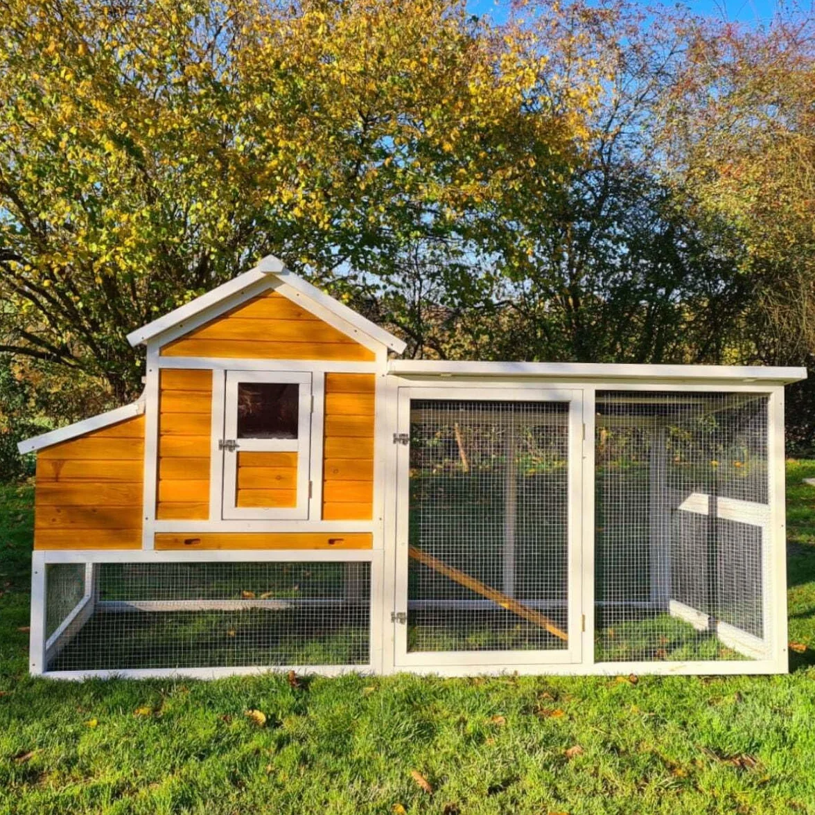 Animal Valley Gallinero de techo reforzado 2,36 x 1,1 x 1,24 m para 6-8 gallinas