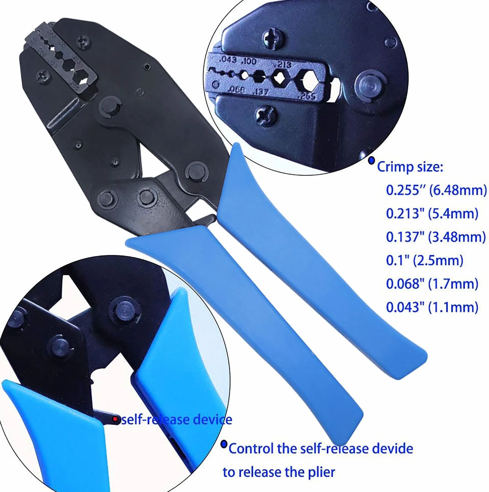 Kit de herramientas de crimpado BNC, 20 conectores, herramienta de crimpado de acero al carbono con bloqueo integral, incluye cortador