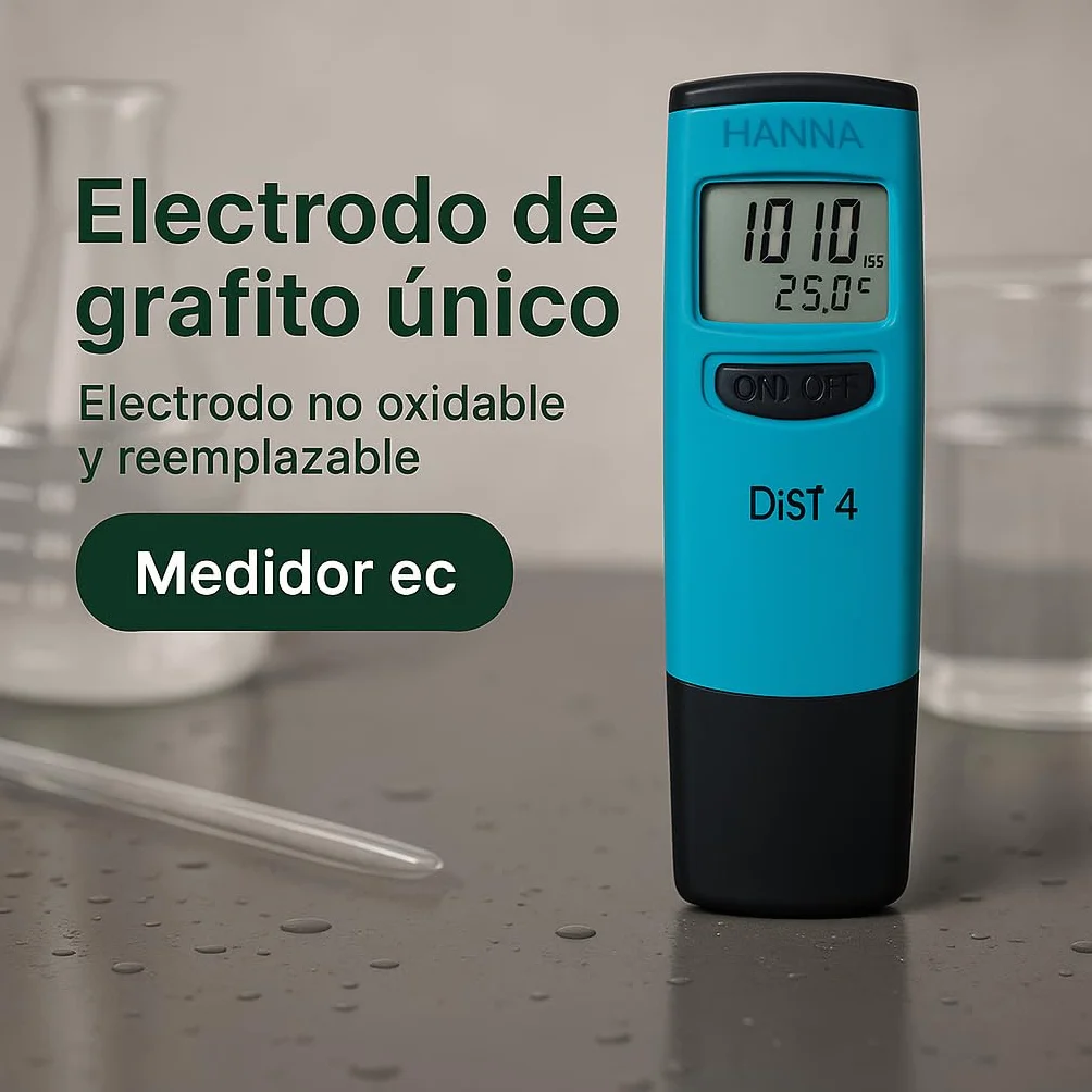 HANNA Instruments HI 98304 Medidor de Conductividad EC Tester Portátil Rango Alto 0 a 20.00 mS/cm Electrodo Reemplazable