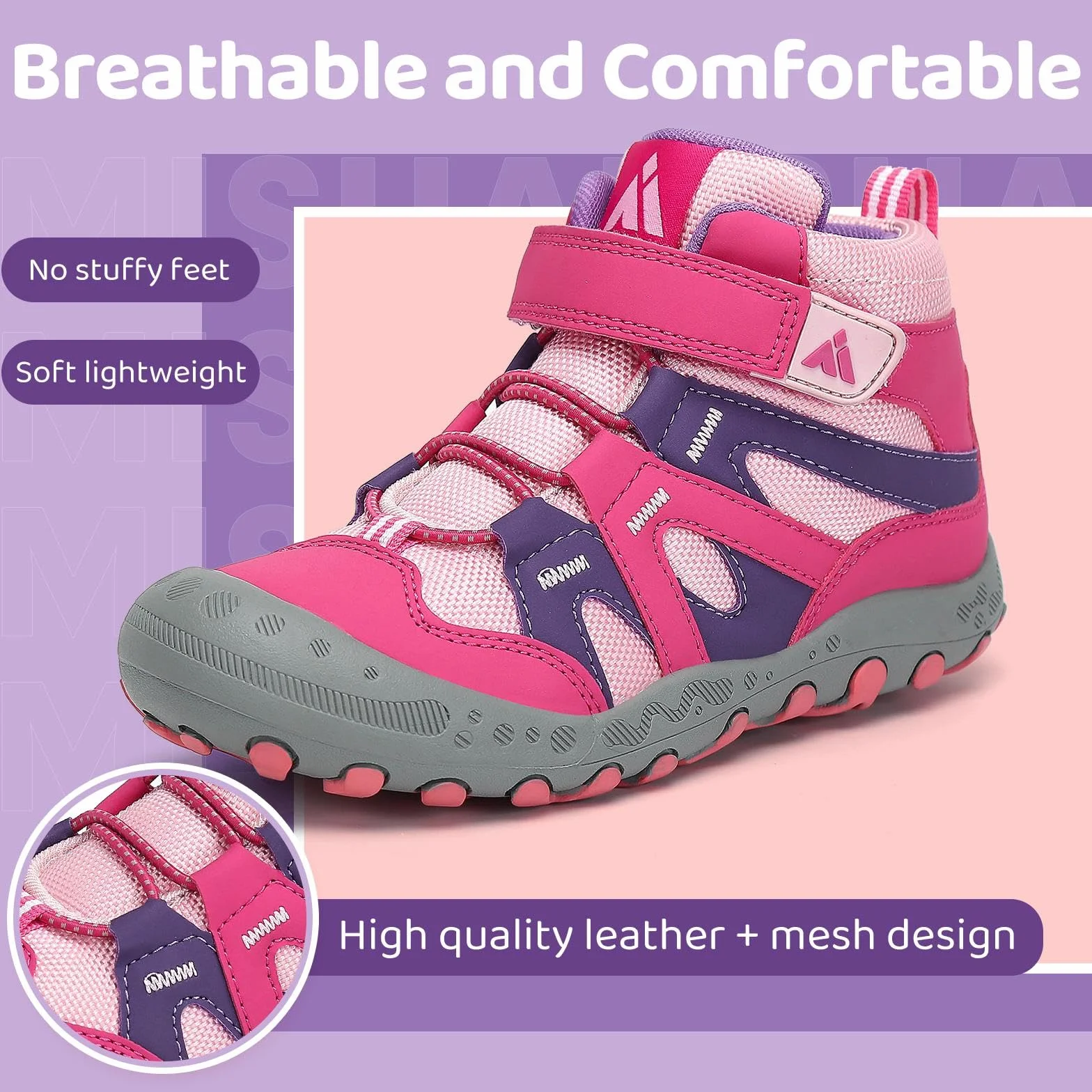 Mishansha Niña Zapatillas de Senderismo Niños Antideslizante Transpirables Botas Zapatos de Trekking Unisex Ligero Tallas 24-38 EU