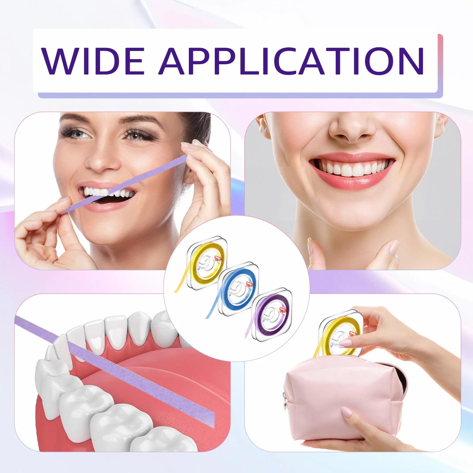 Papel abrasivo dental 3 bandas de pulido 20 30 50 μm 4 mm x 6 M para espacios intermedios